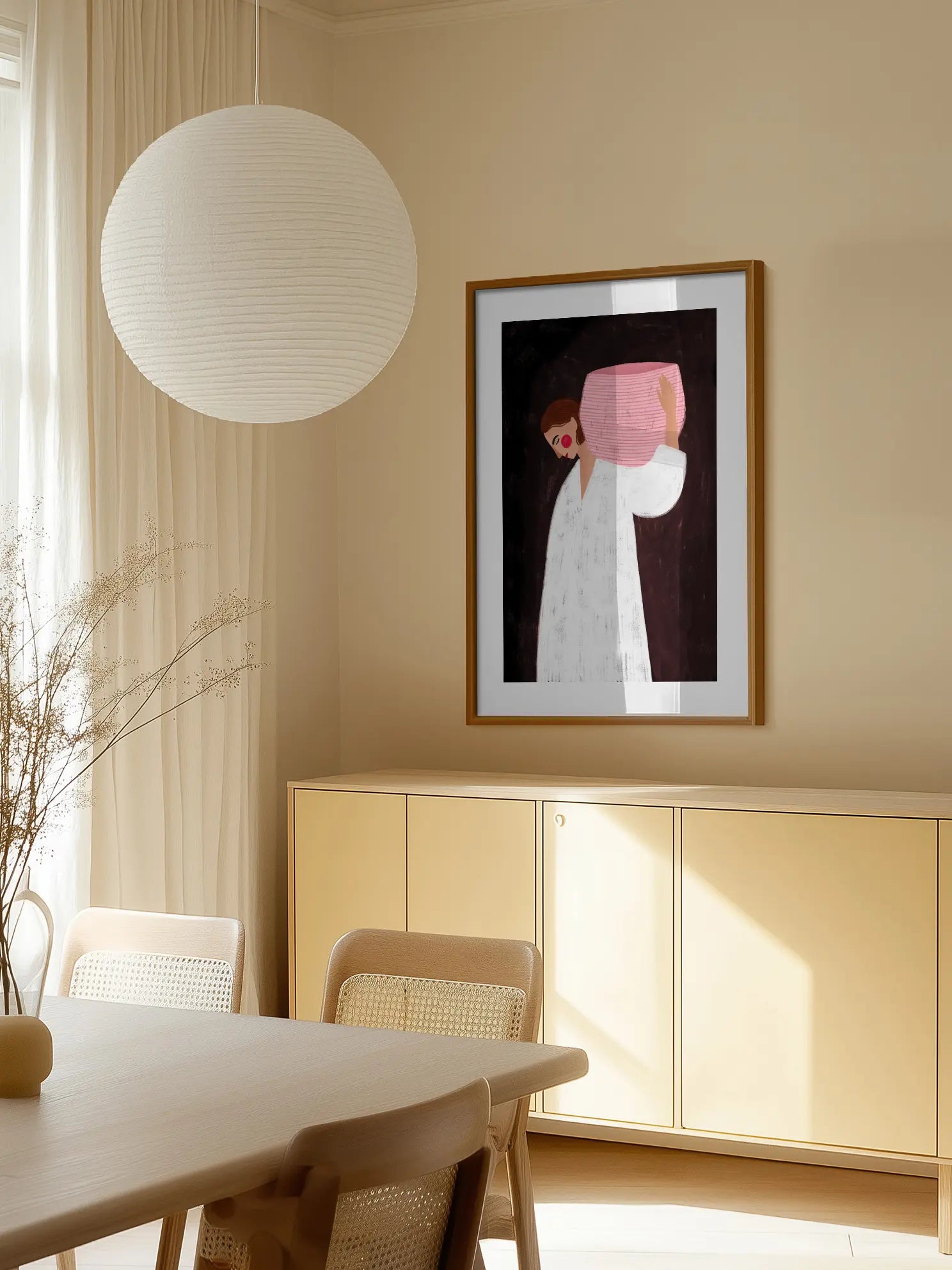 The Woman with the Pink Basket Poster