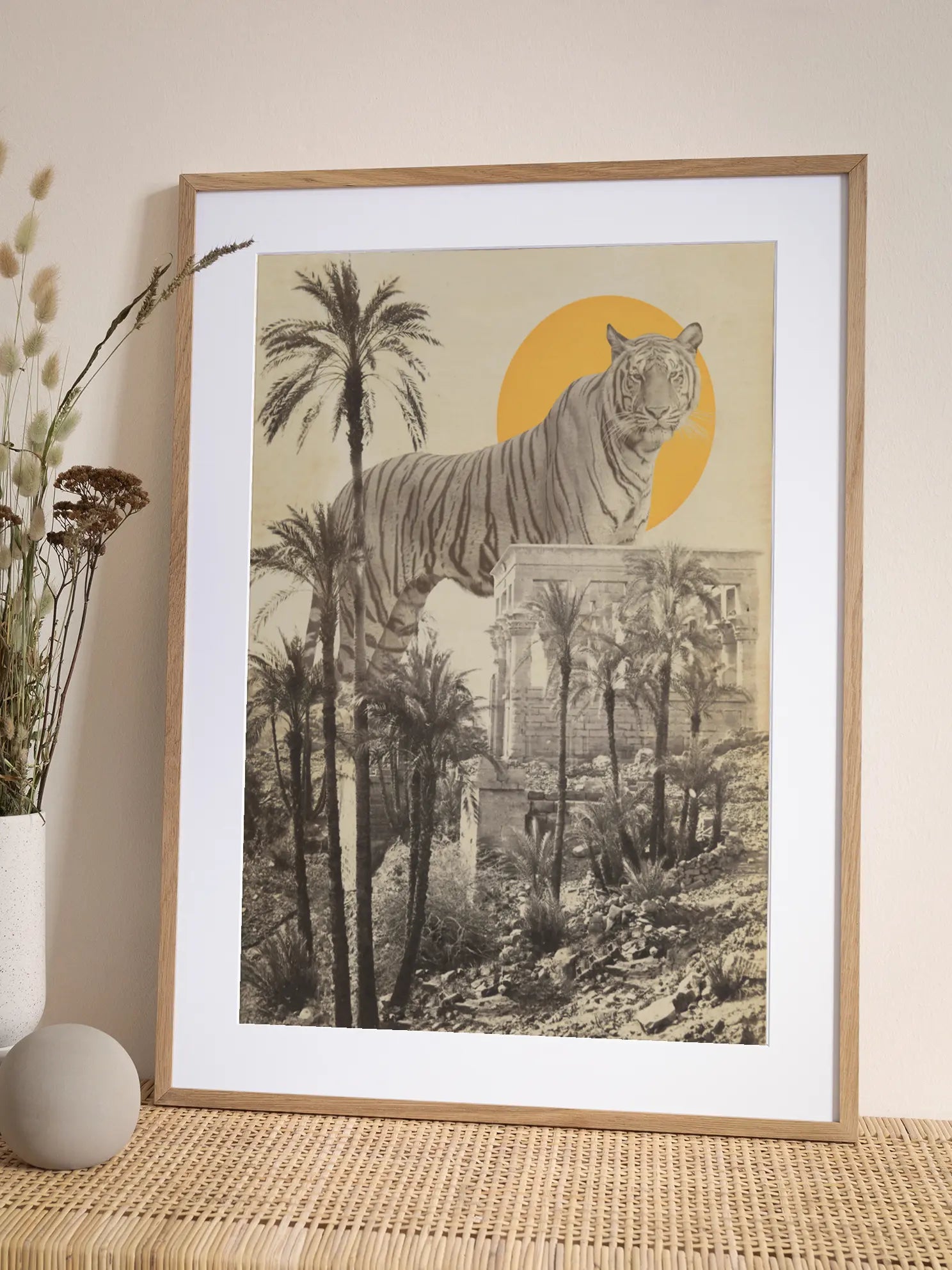 Tiger in the Desert Poster
