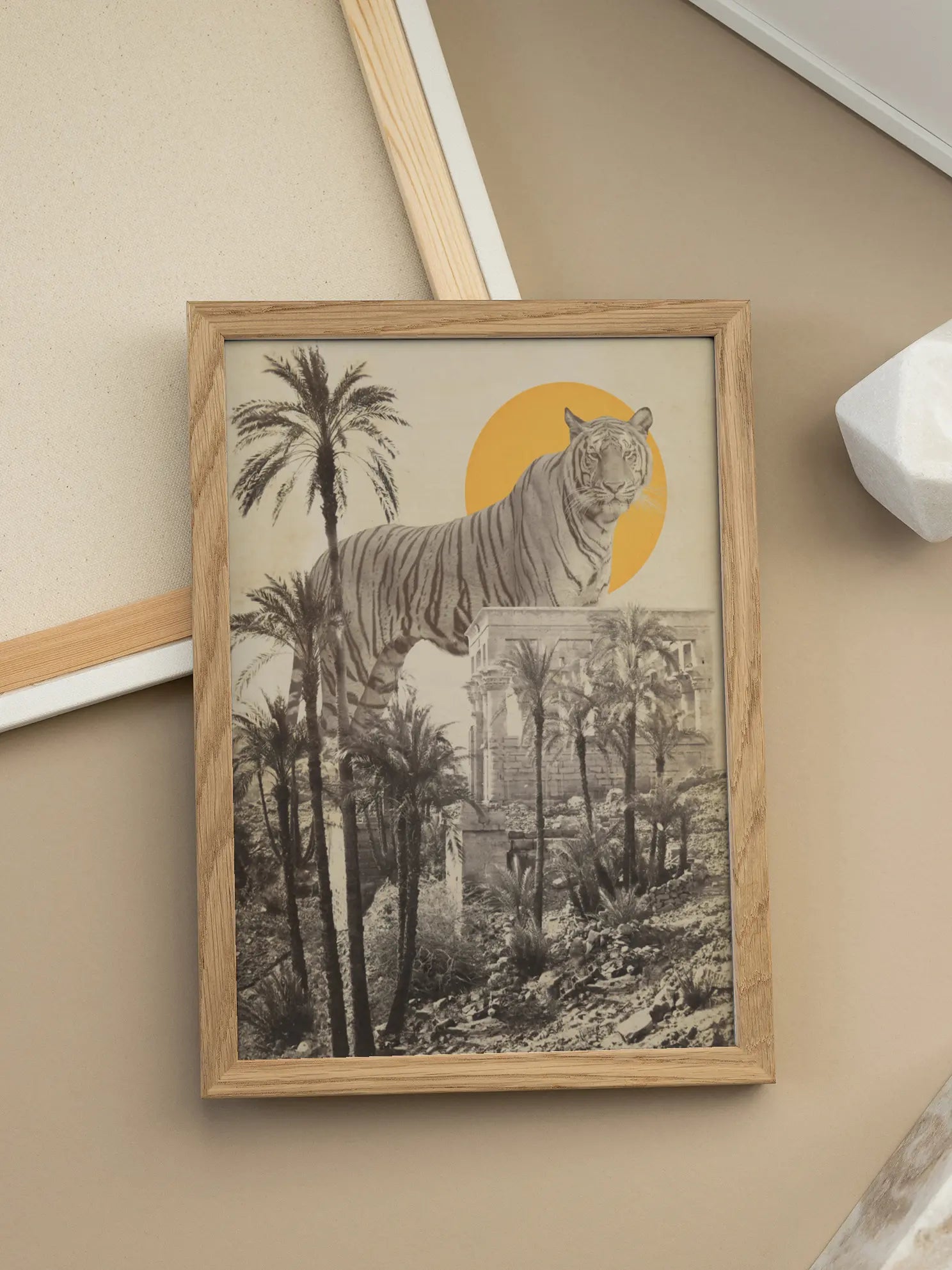 Tiger in the Desert Poster