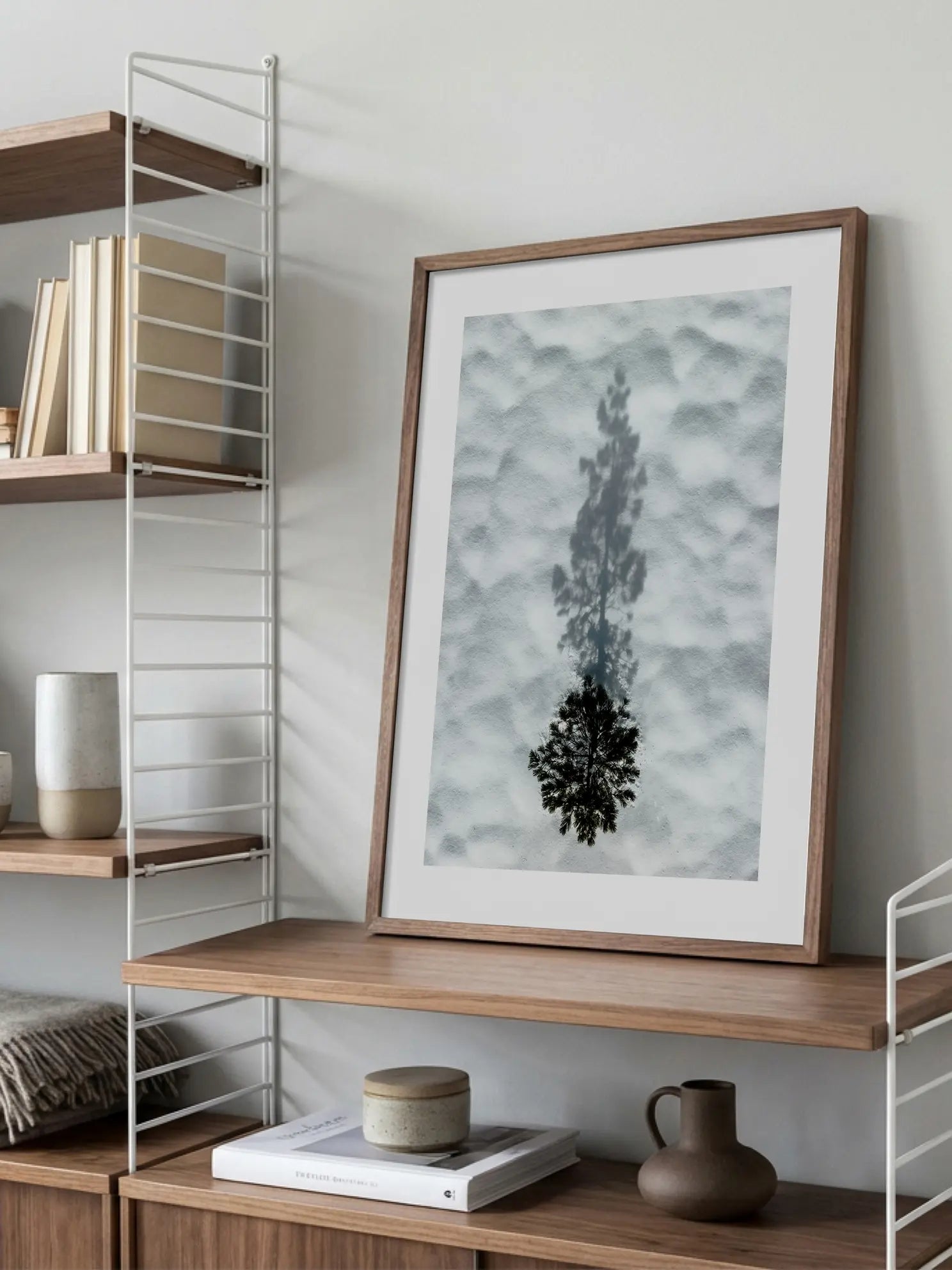 Tree Shadow on Snow Poster