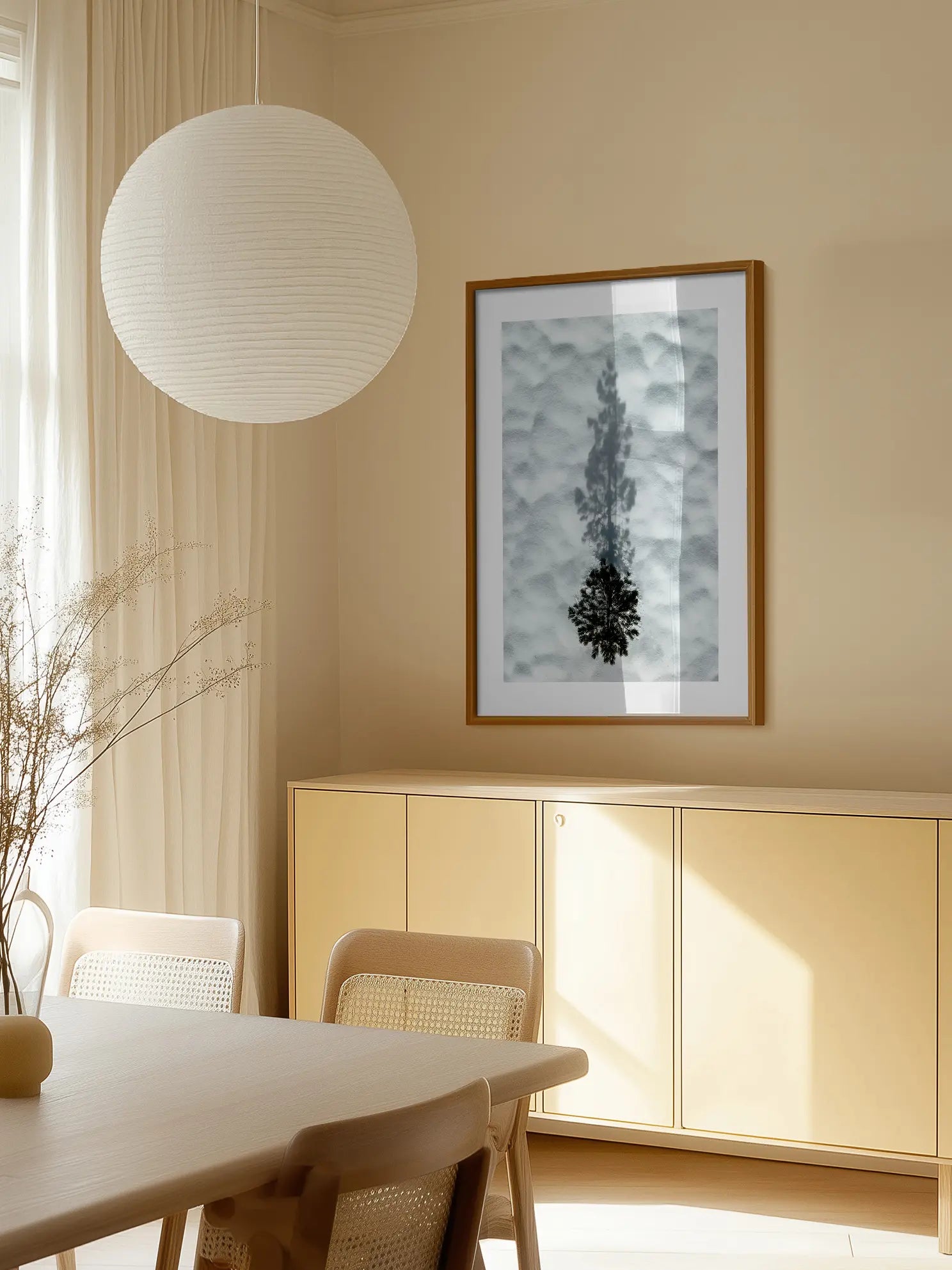 Tree Shadow on Snow Poster