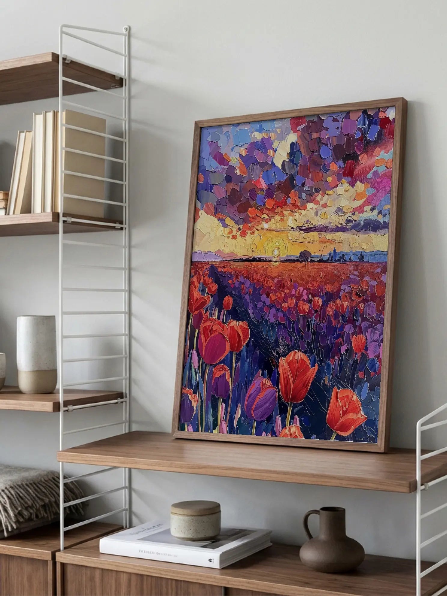 Tulip Field Sunset Poster
