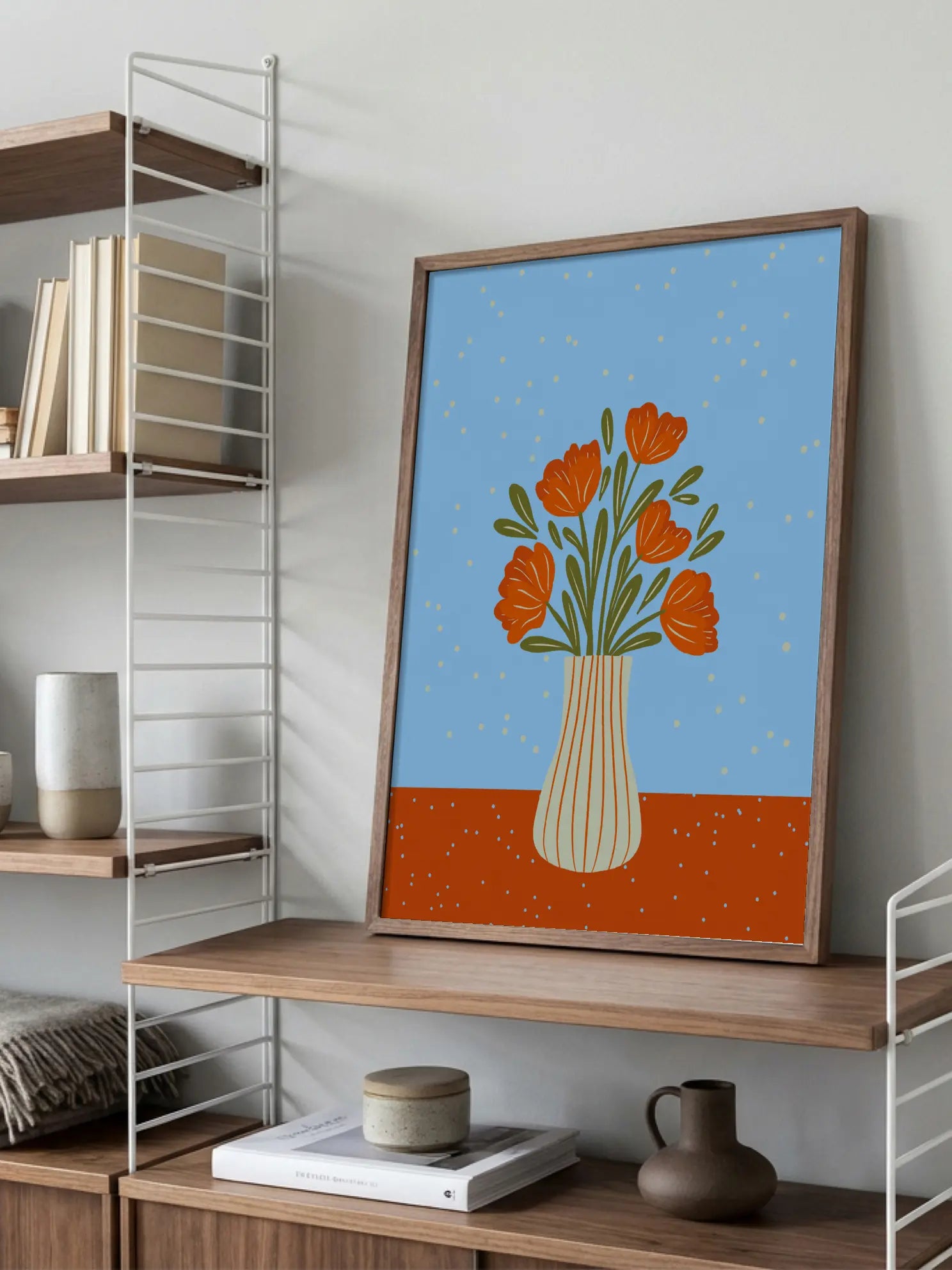 Tulips in a Vase Illustration Poster