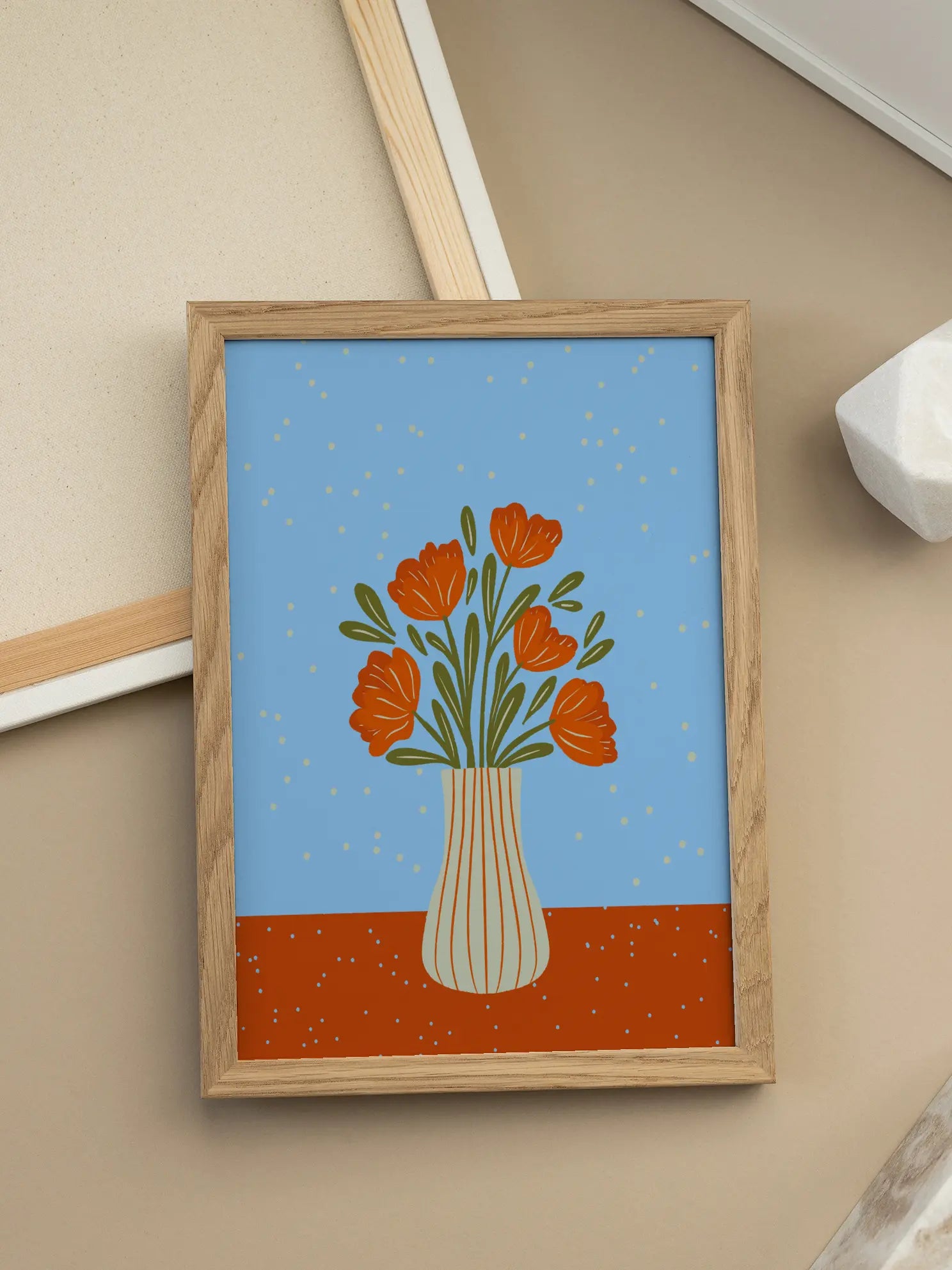 Tulips in a Vase Illustration Poster