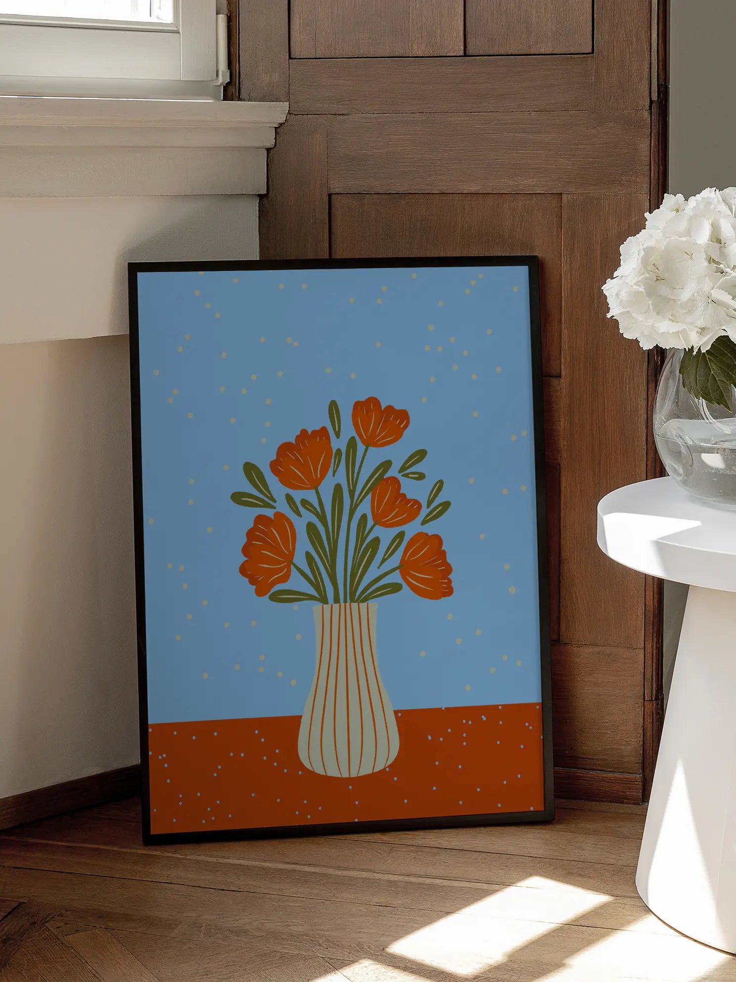 Tulips in a Vase Illustration Poster