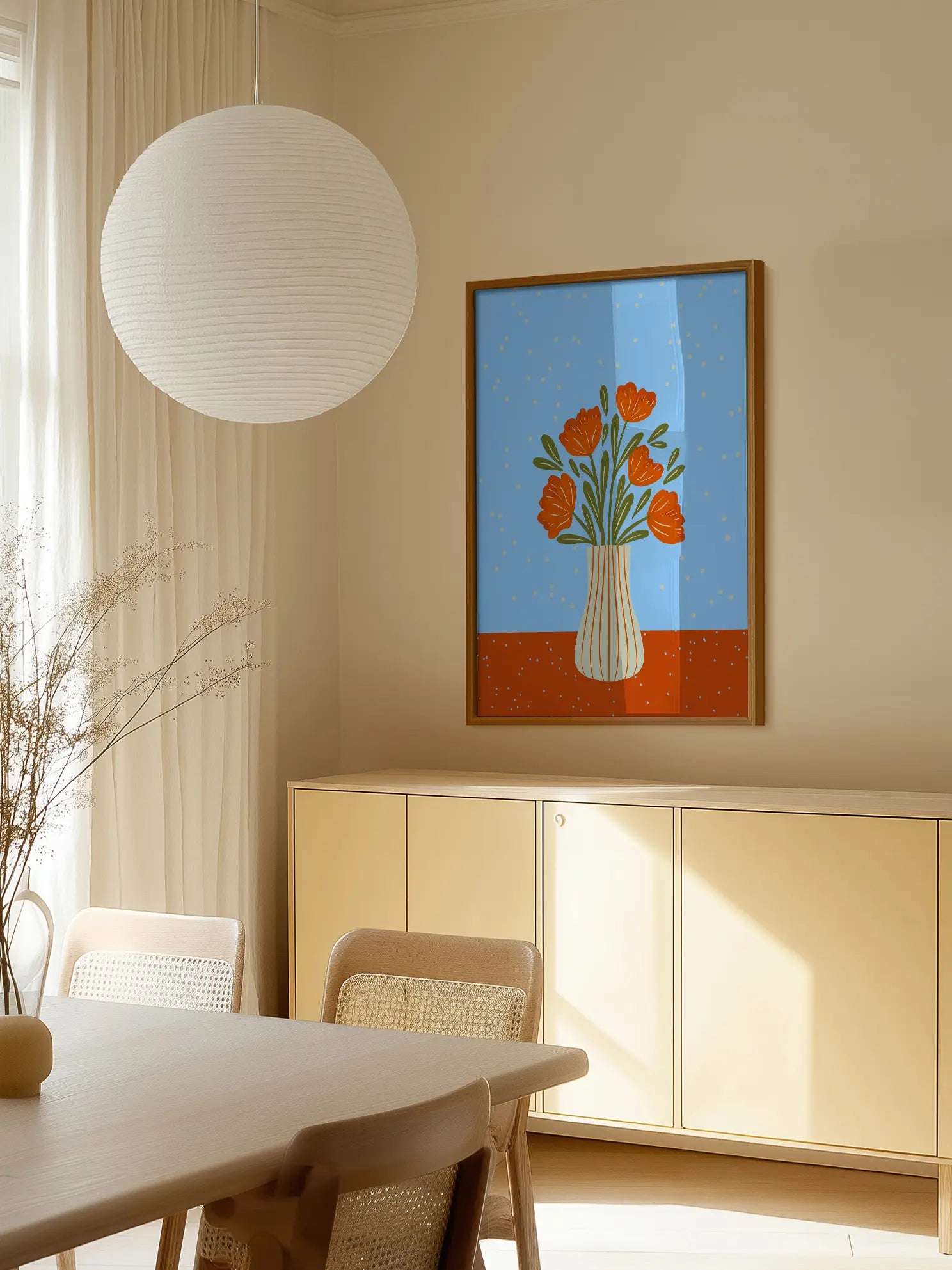 Tulips in a Vase Illustration Poster