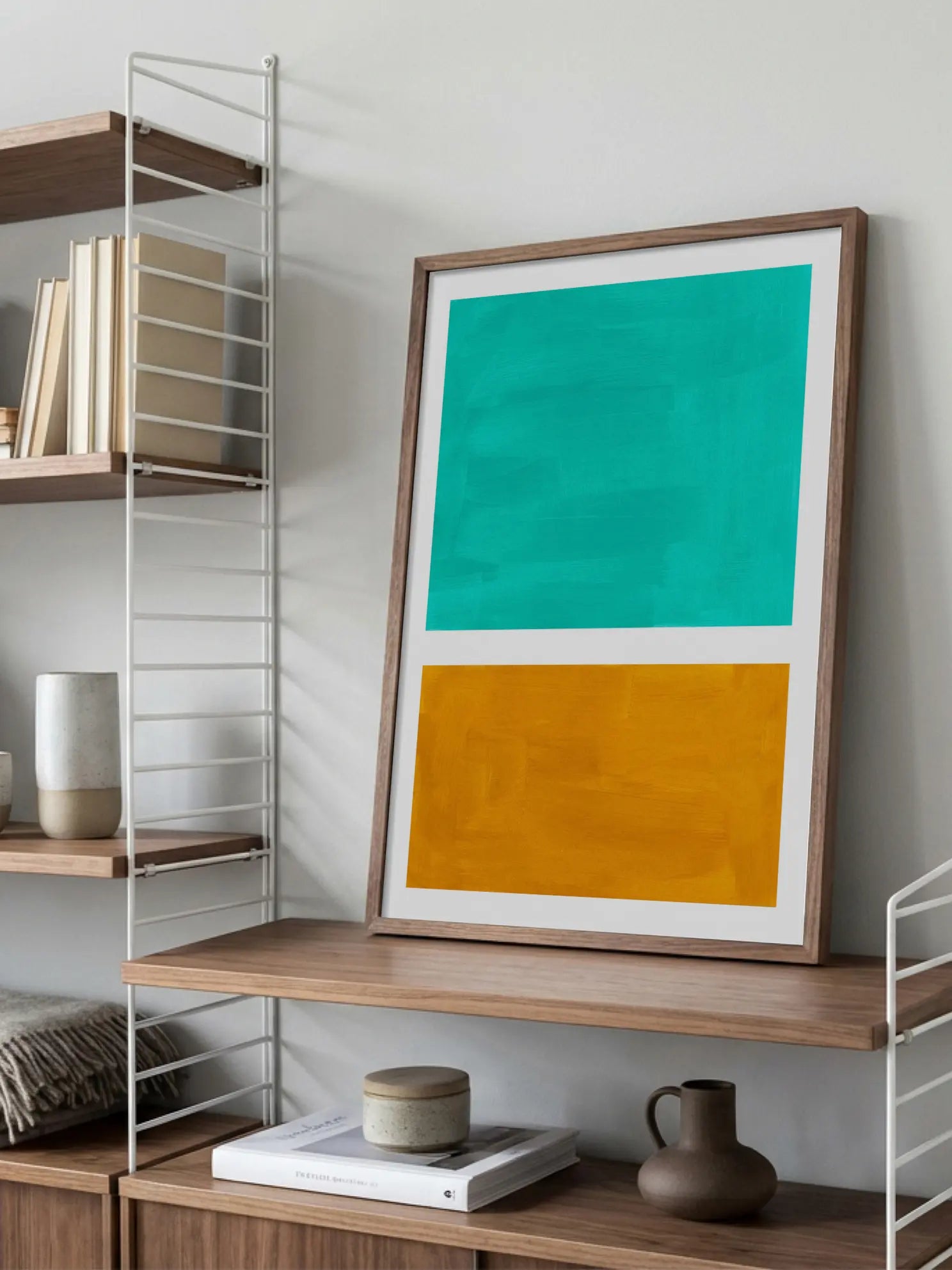 Turquoise and Orange Poster