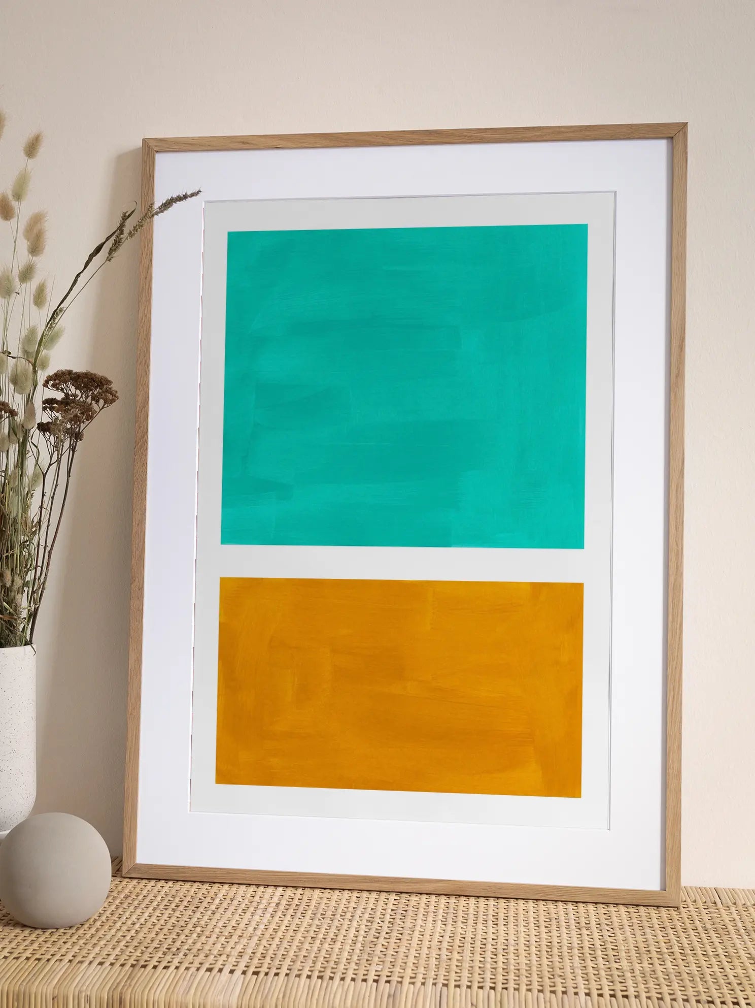 Turquoise and Orange Poster