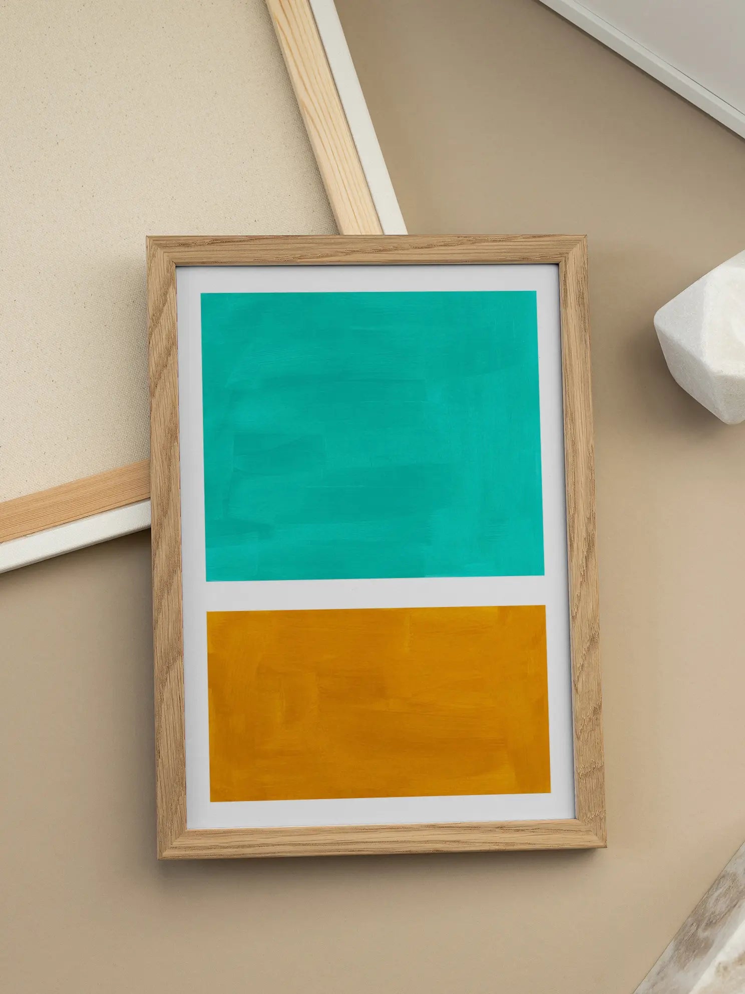 Turquoise and Orange Poster
