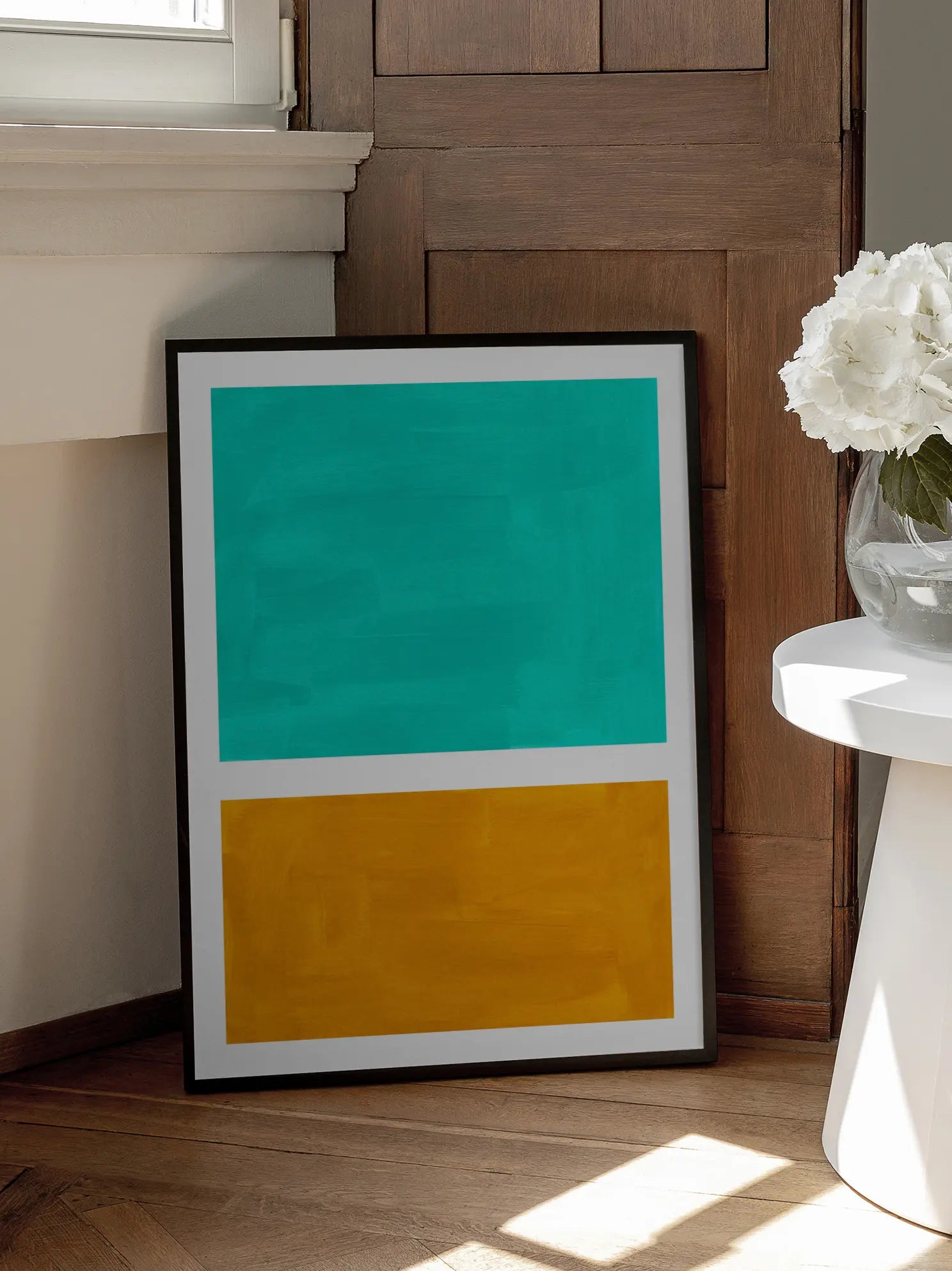Turquoise and Orange Poster