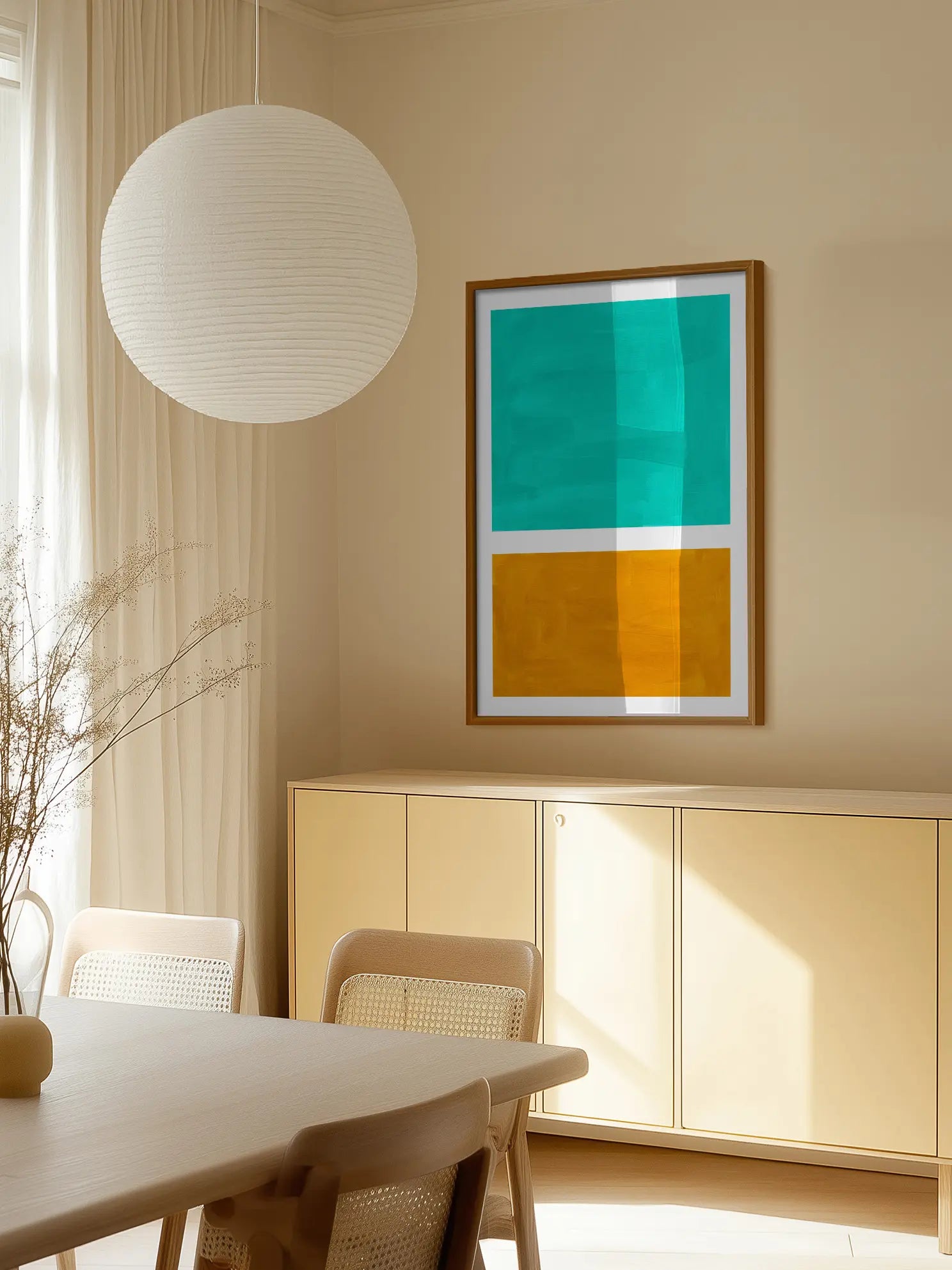 Turquoise and Orange Poster