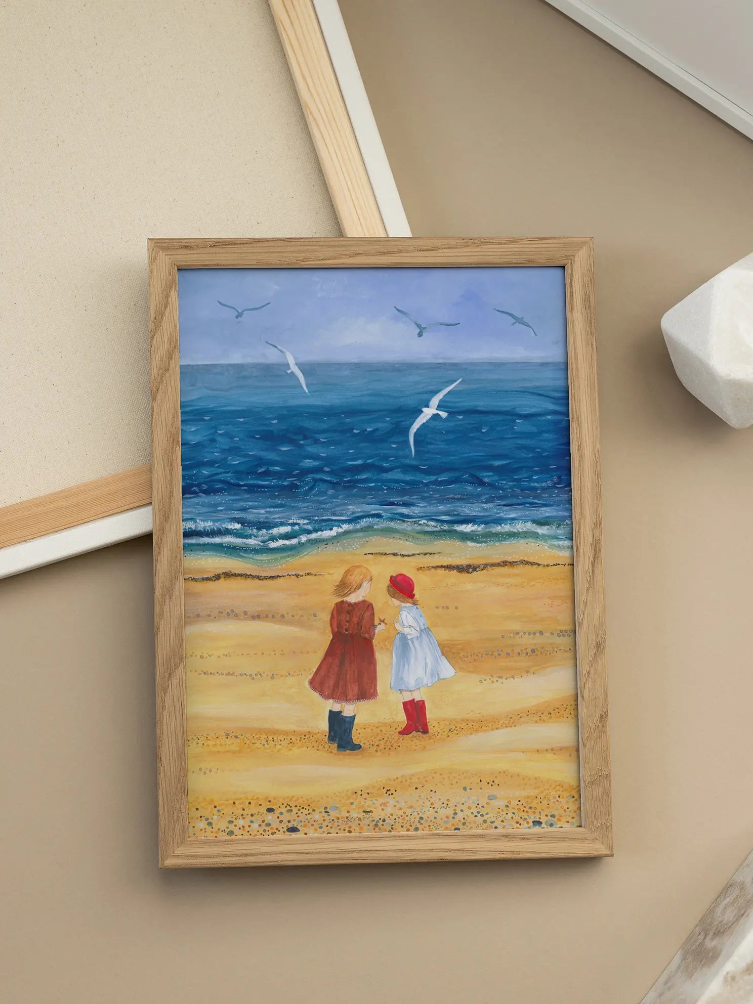 Two Girls at the Beach Poster