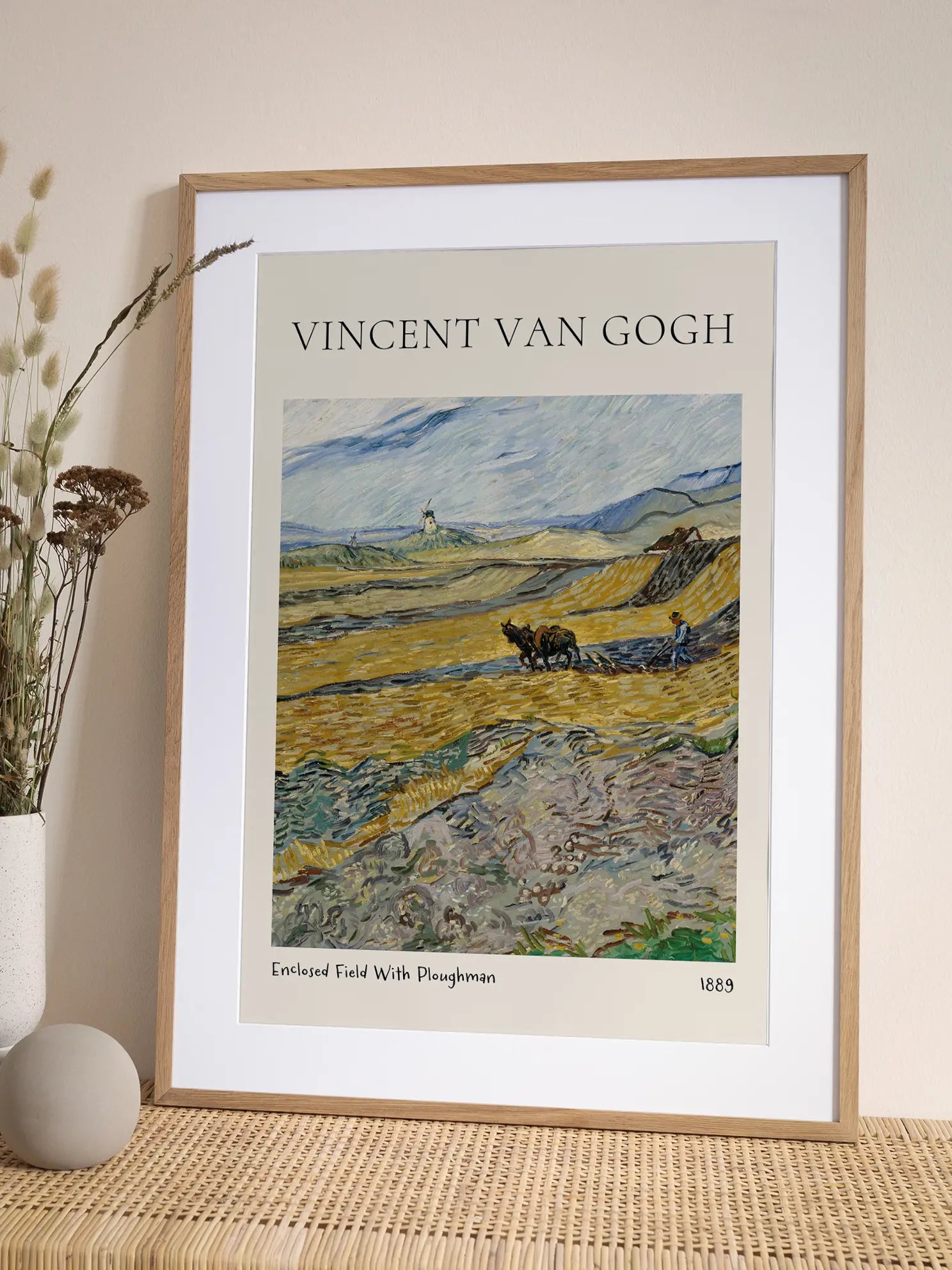 Van Gogh — Enclosed Field with Ploughman Poster