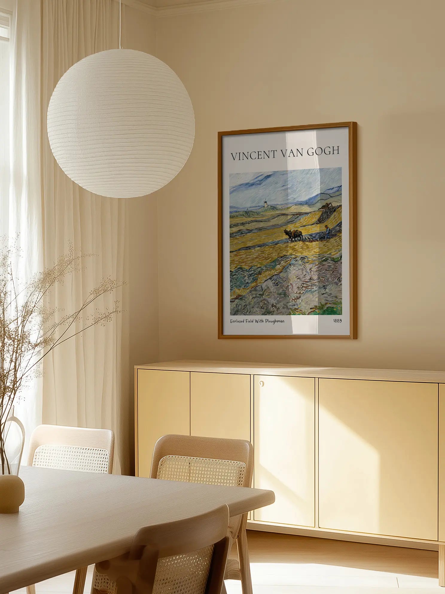 Van Gogh — Enclosed Field with Ploughman Poster