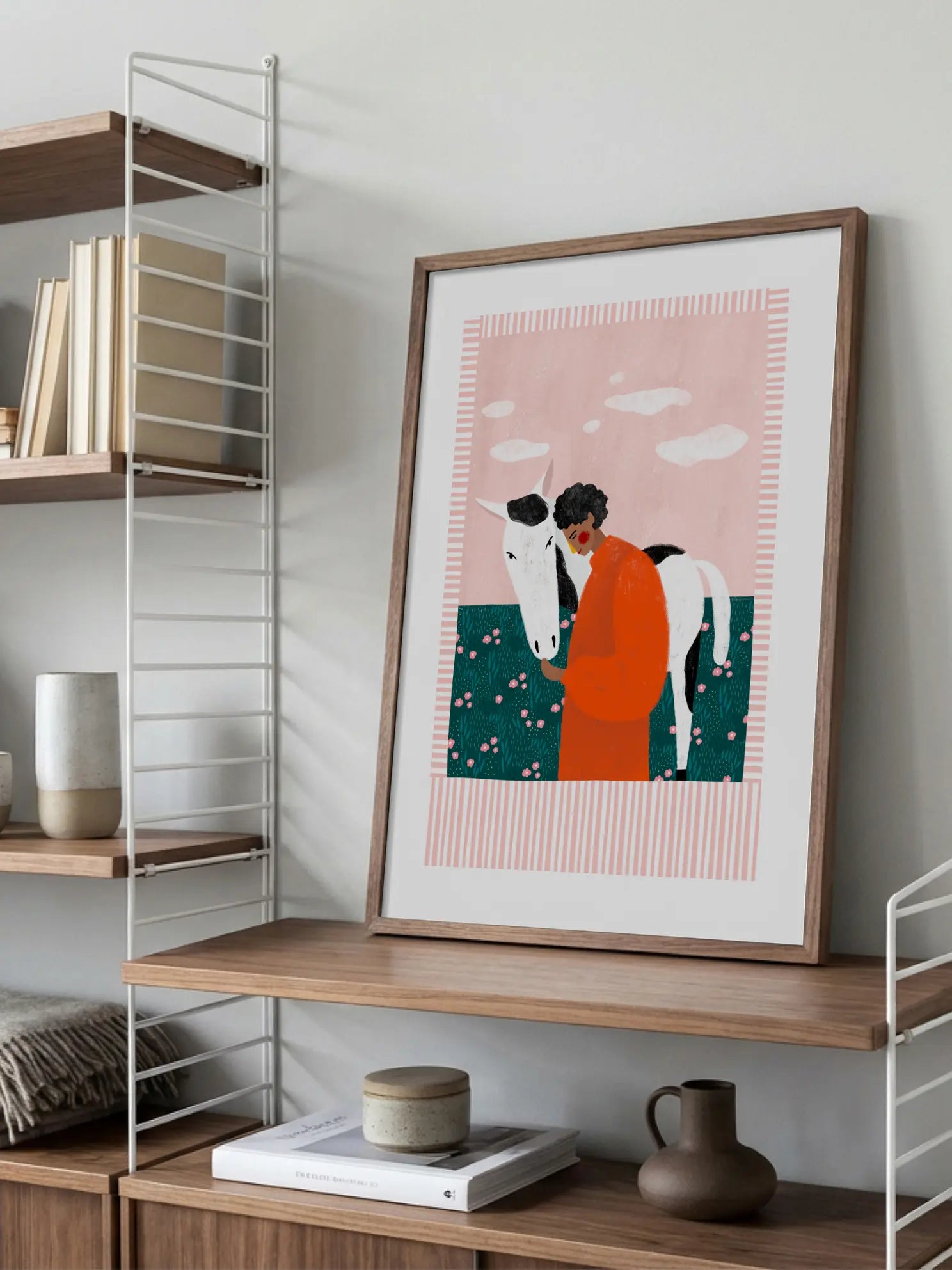 Vibrant Girl and Horse Poster