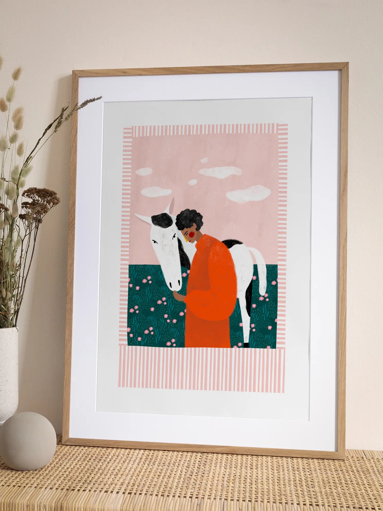Vibrant Girl and Horse Poster