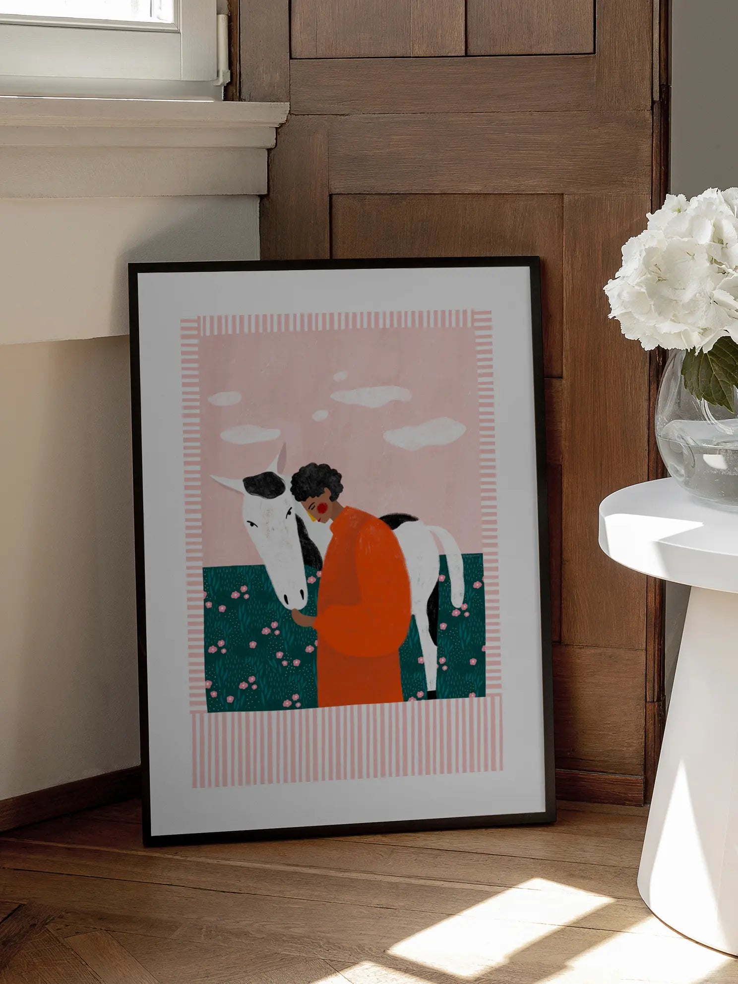 Vibrant Girl and Horse Poster
