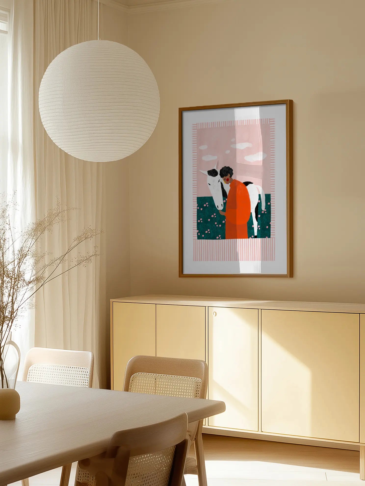 Vibrant Girl and Horse Poster
