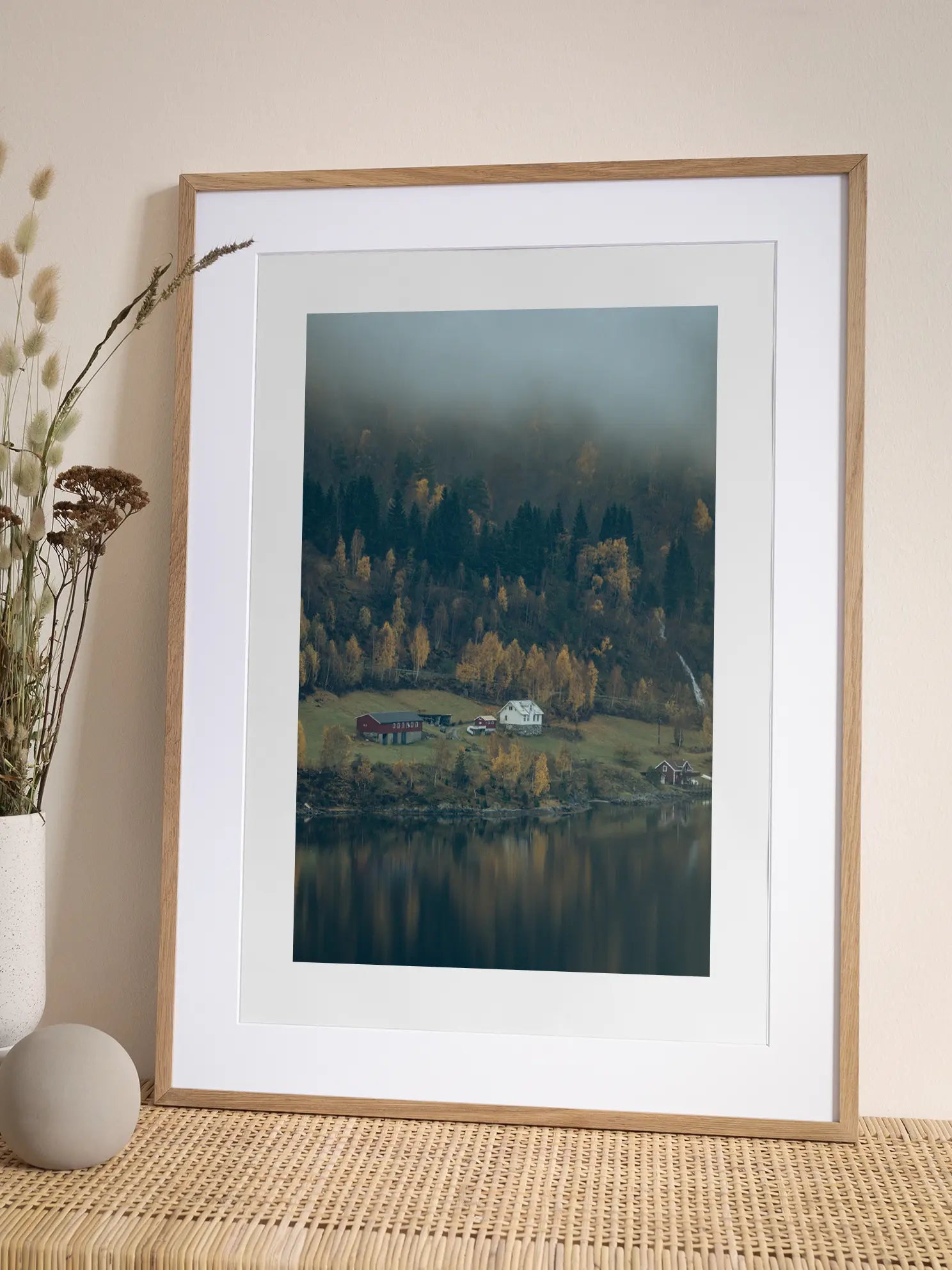 Village by the Lake Poster