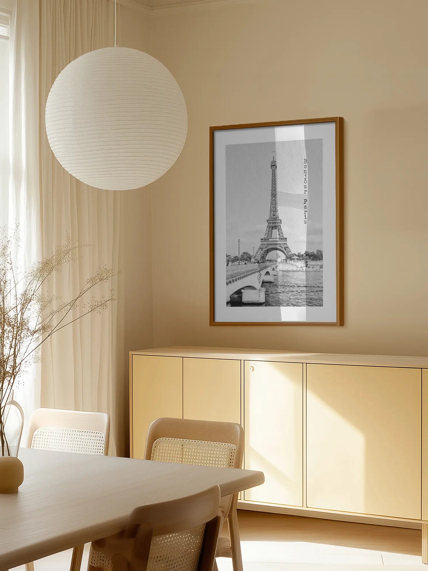 Vintage Bonjour Paris Poster
