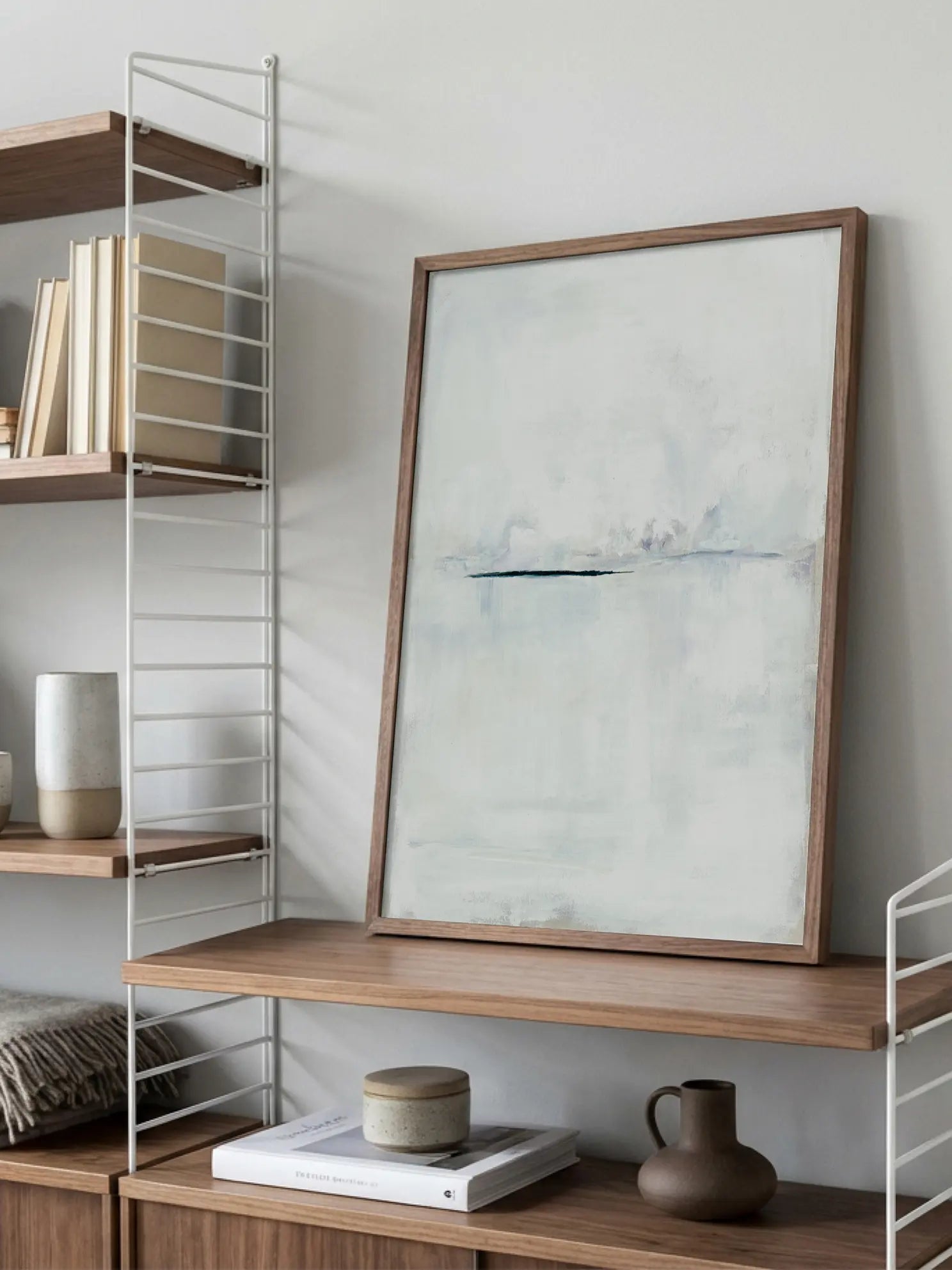 White Abstract Painting Poster