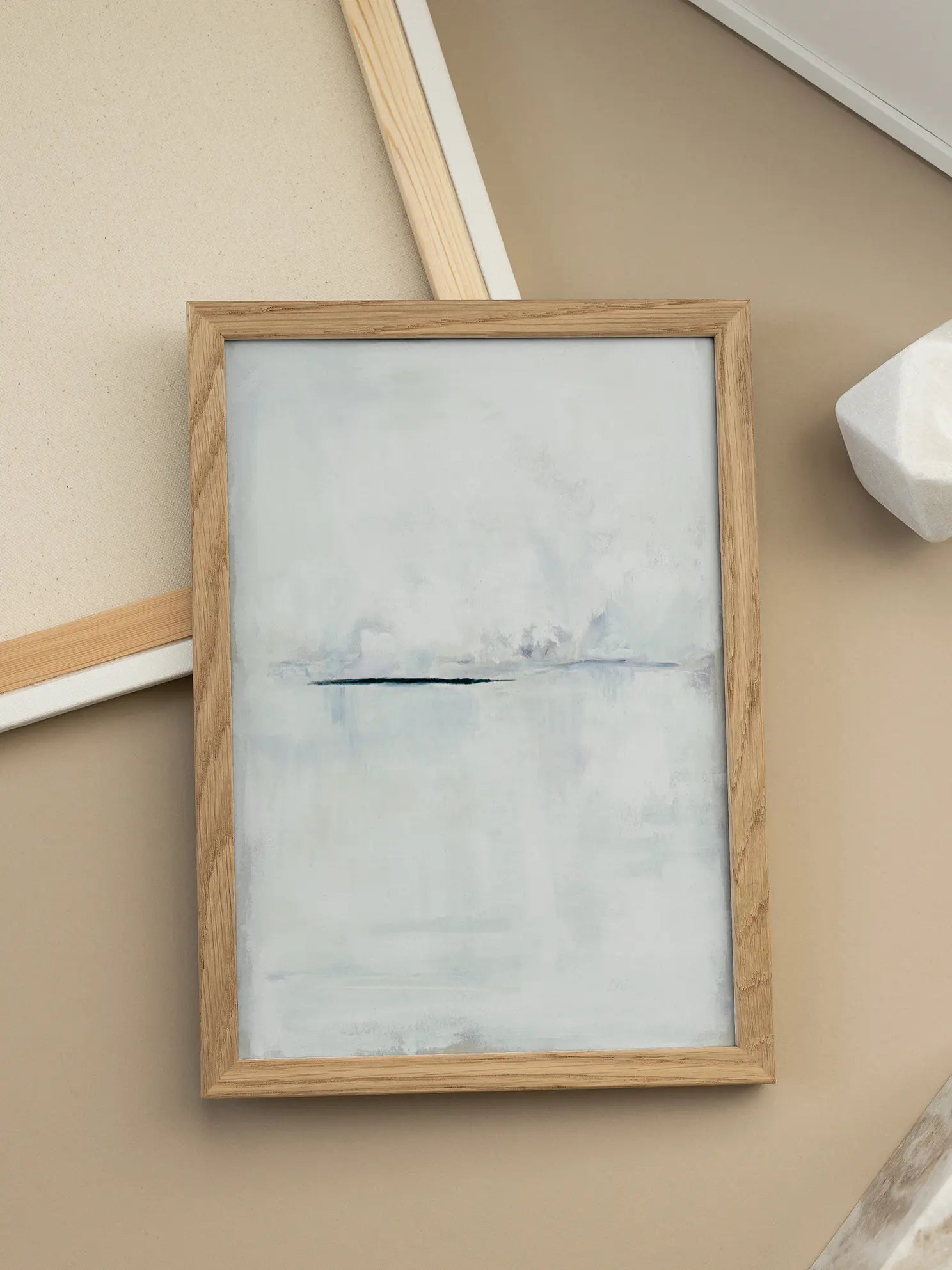White Abstract Painting Poster