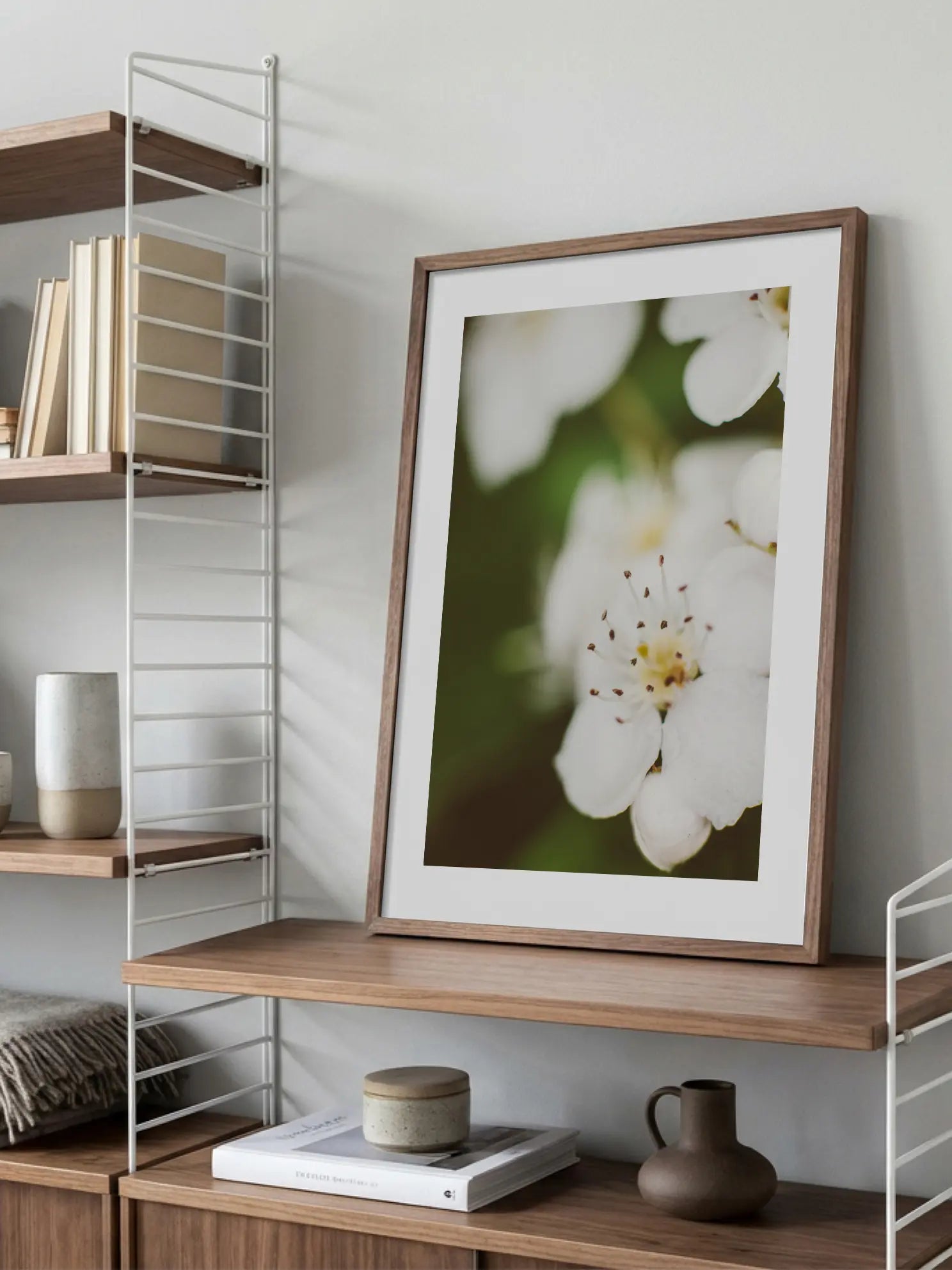 White Blossom Close Up Poster