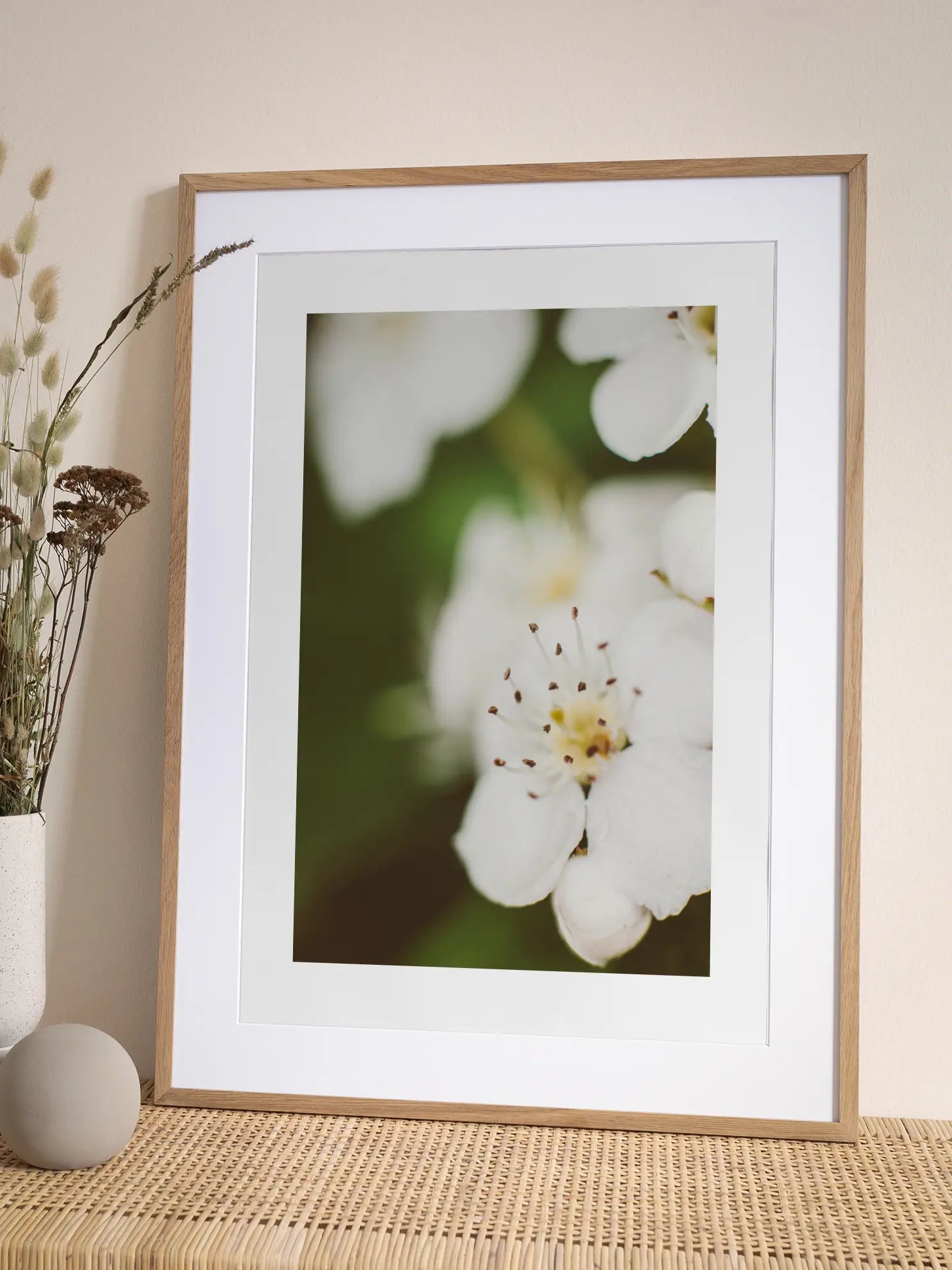 White Blossom Close Up Poster