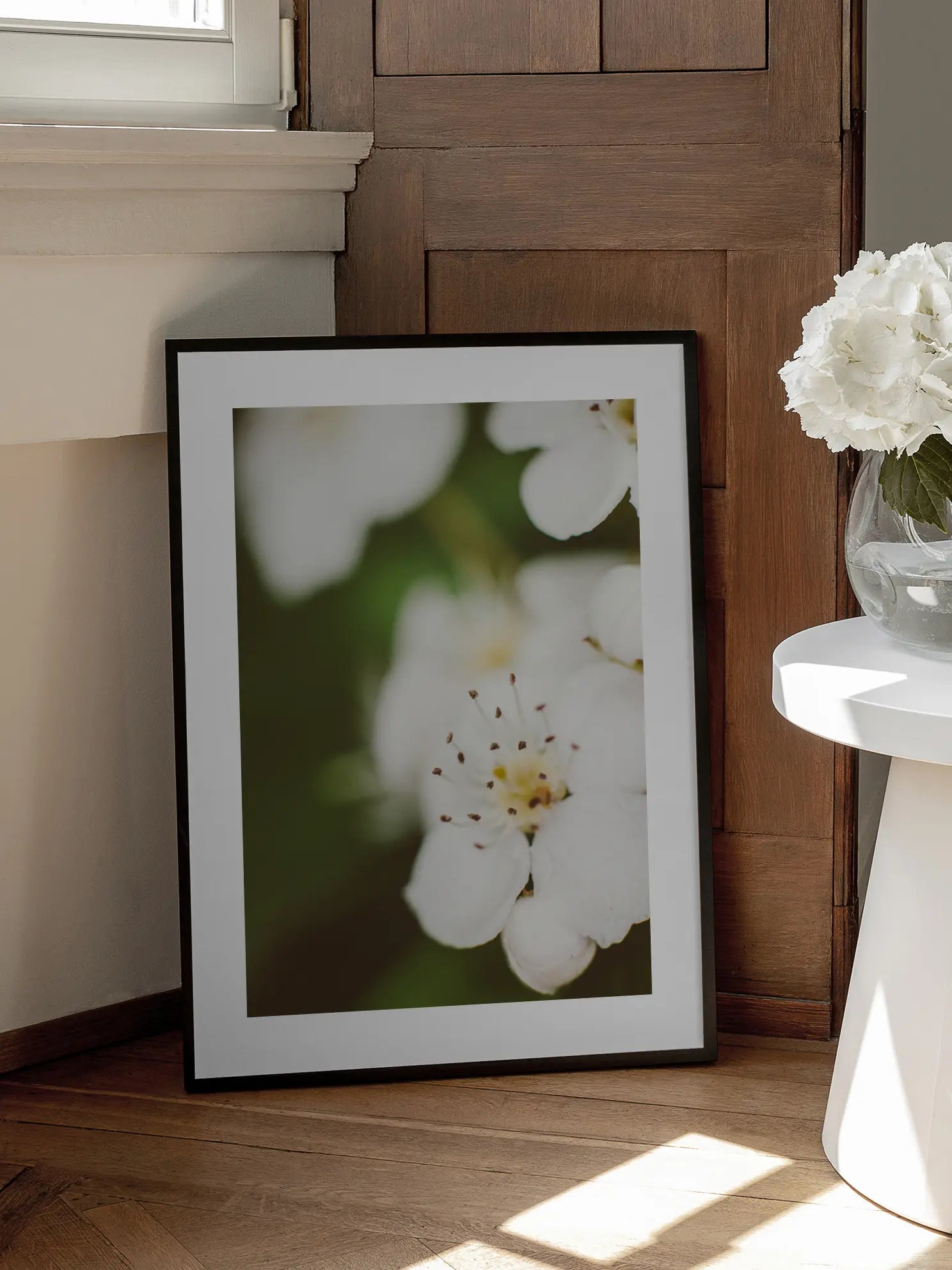 White Blossom Close Up Poster