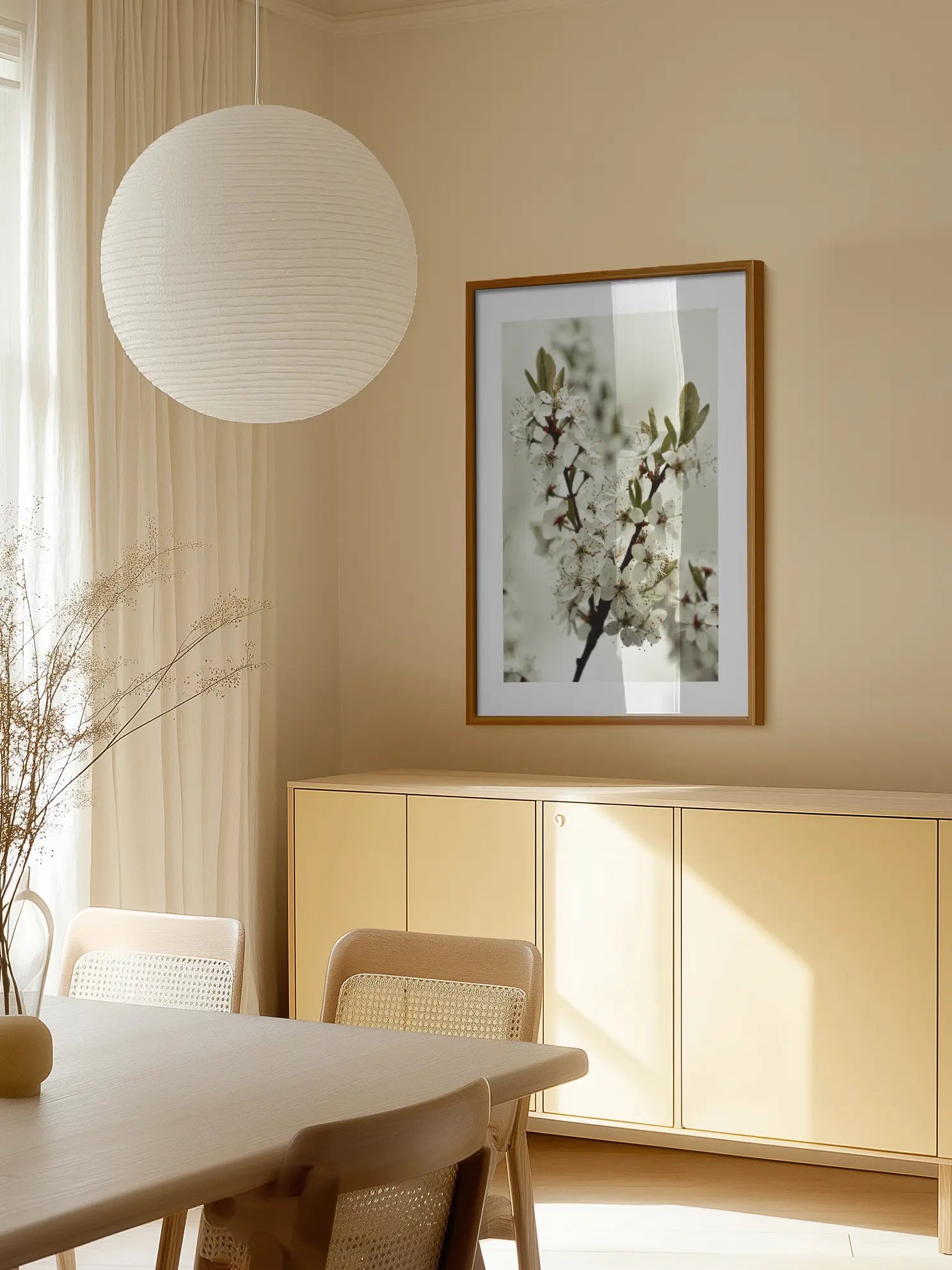 White Blossoming Branch Poster