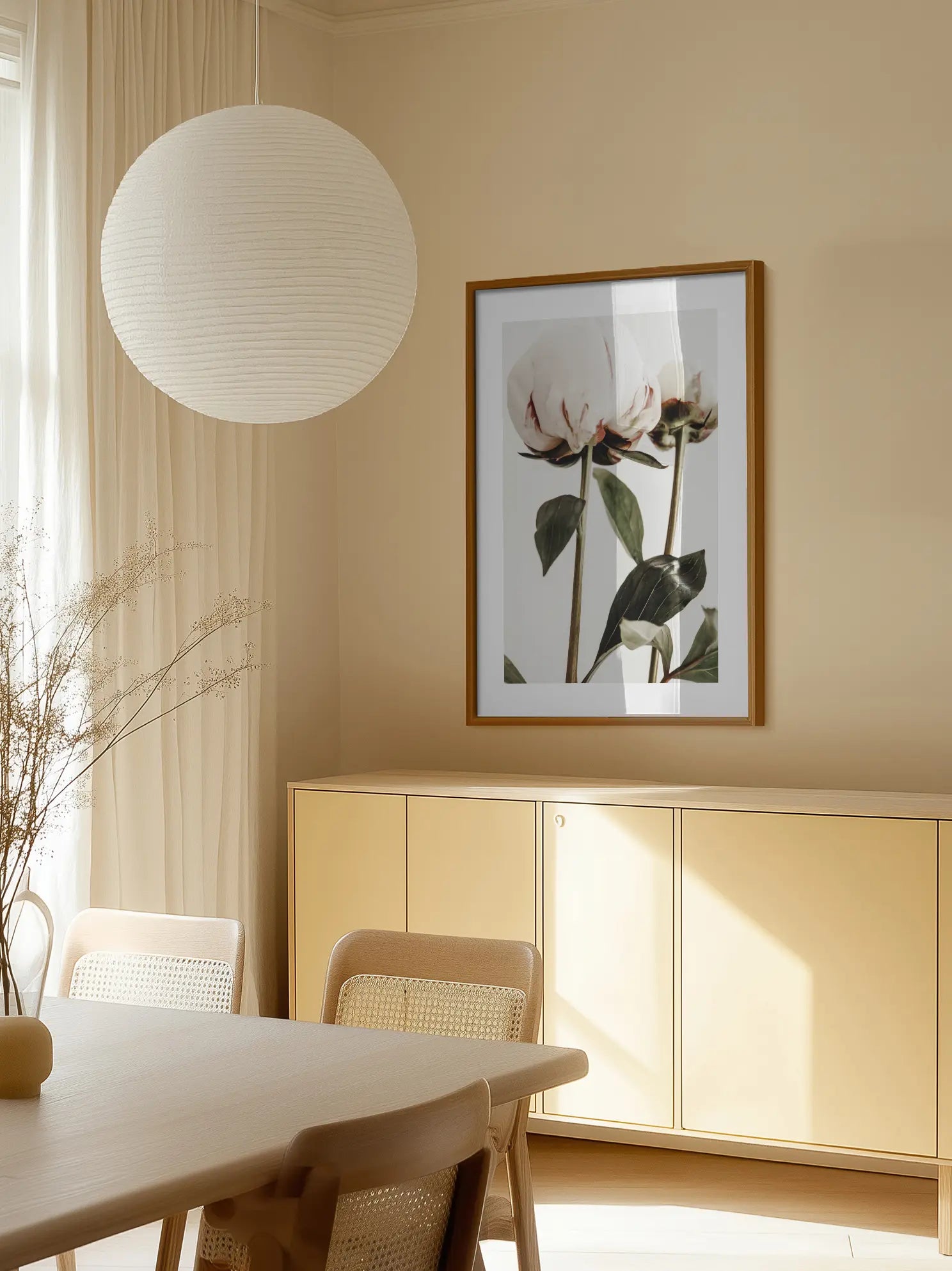 White Peonies Poster