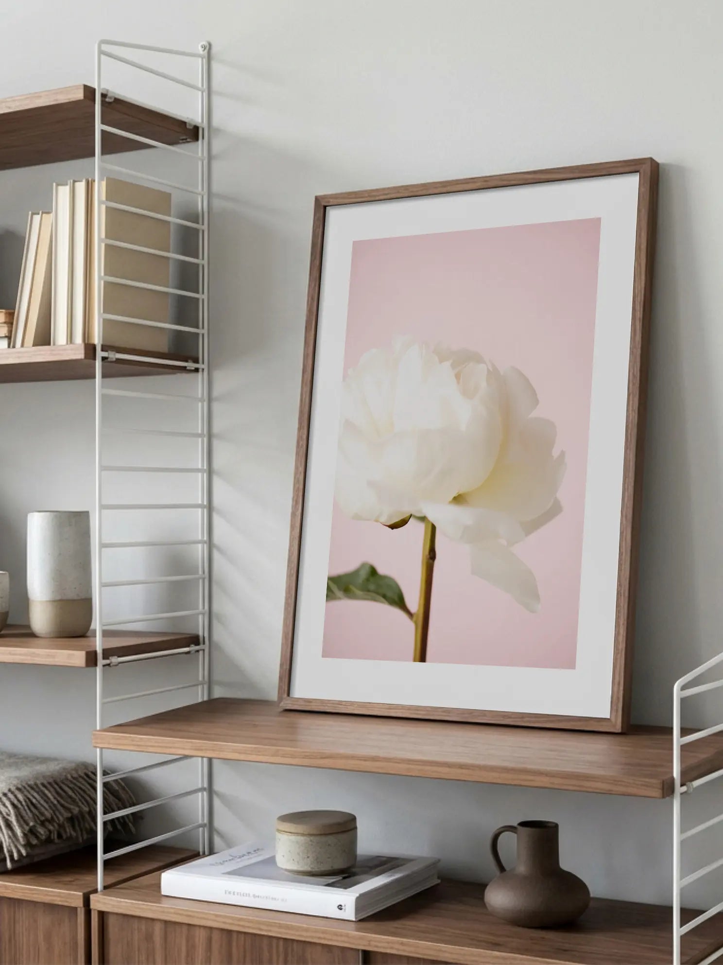 White Peony Poster