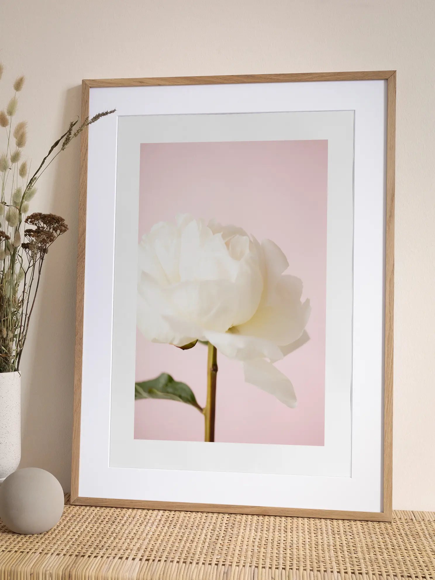 White Peony Poster