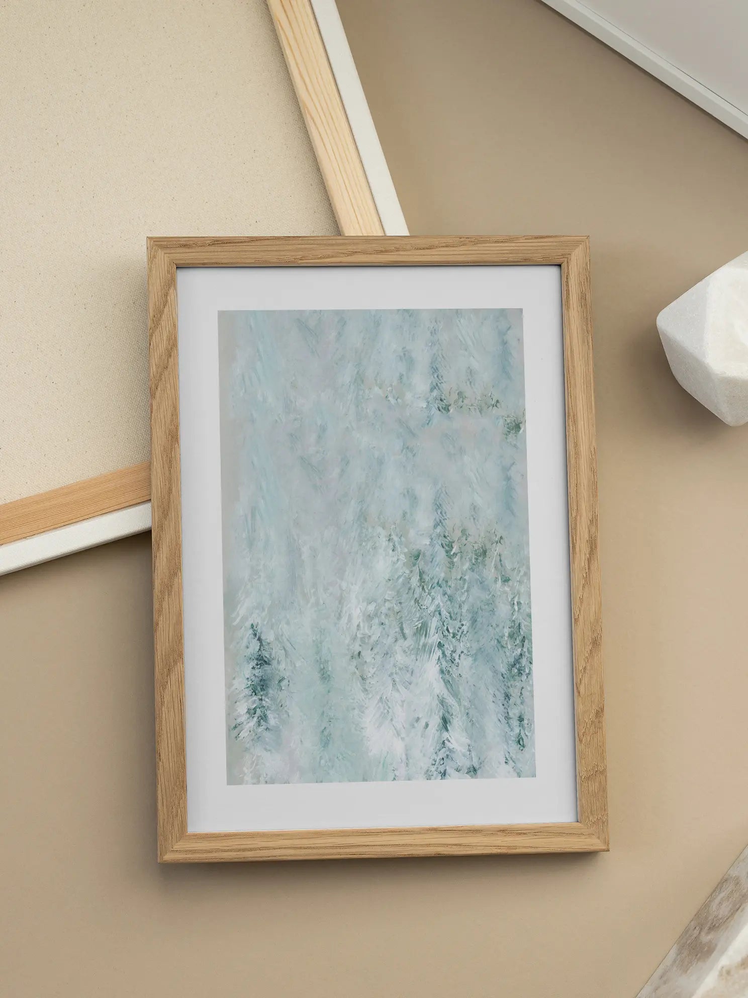 Winter Forest Painting Poster