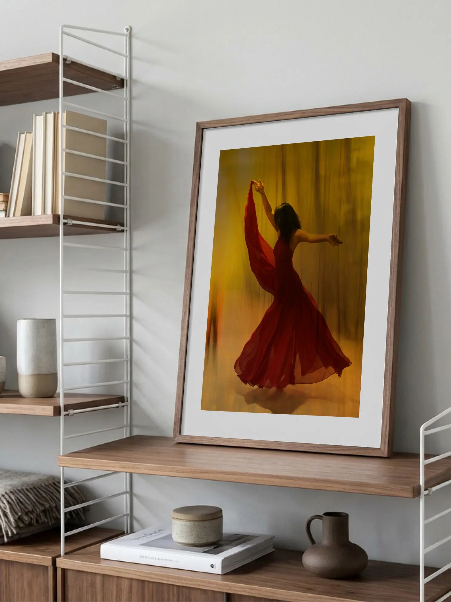 Woman in Red Dress Poster