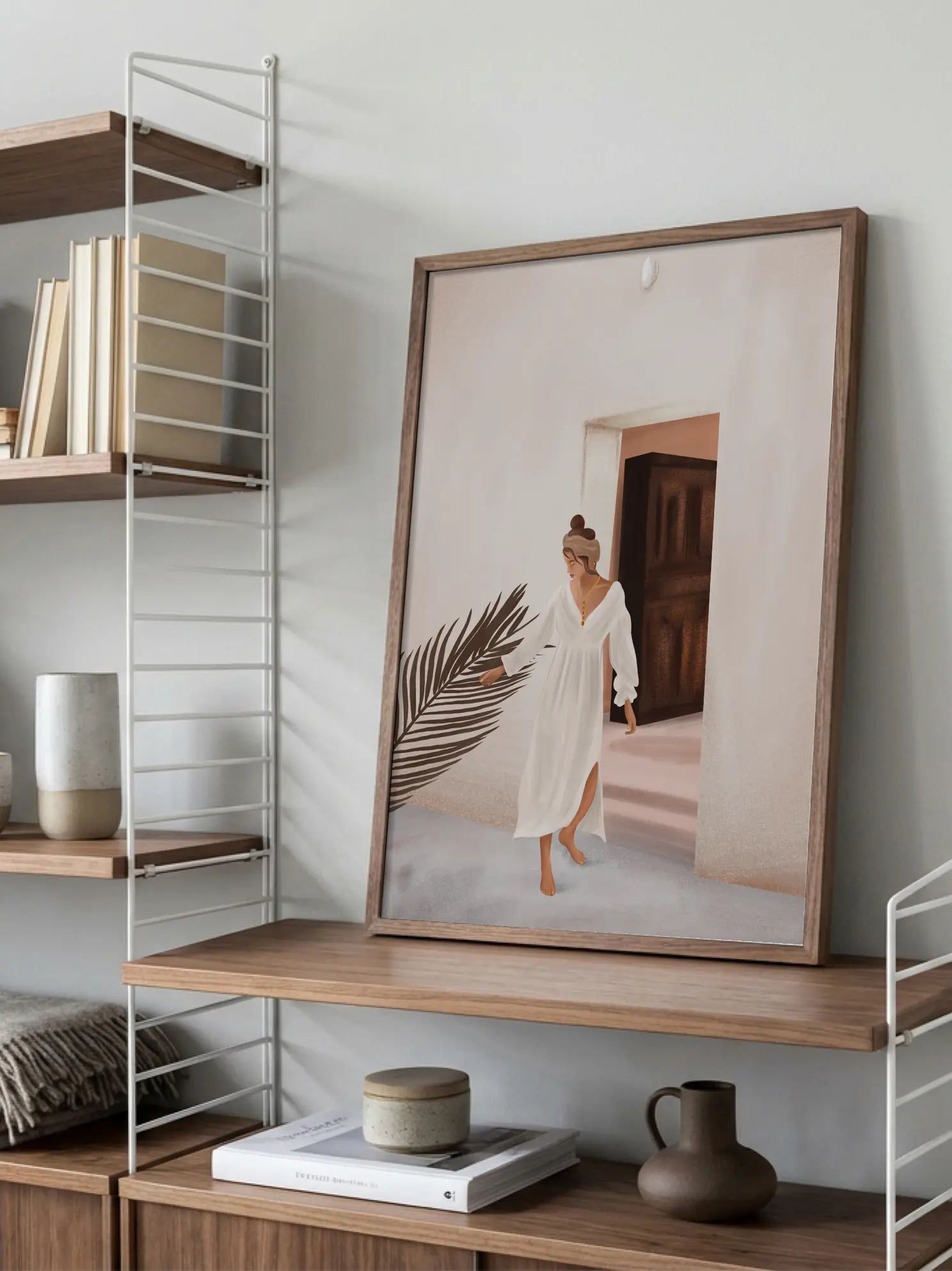 Woman in White Dress Poster