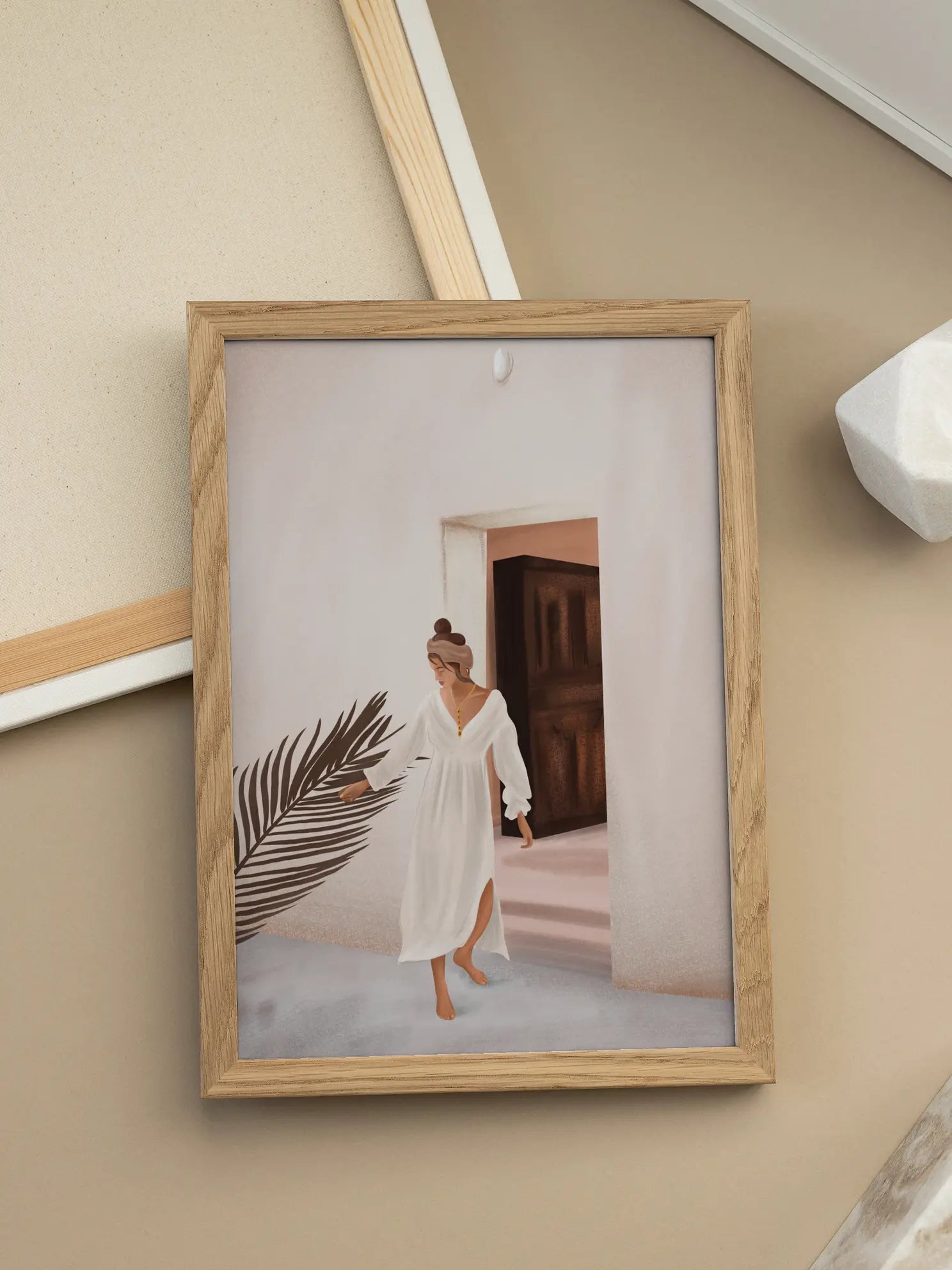 Woman in White Dress Poster