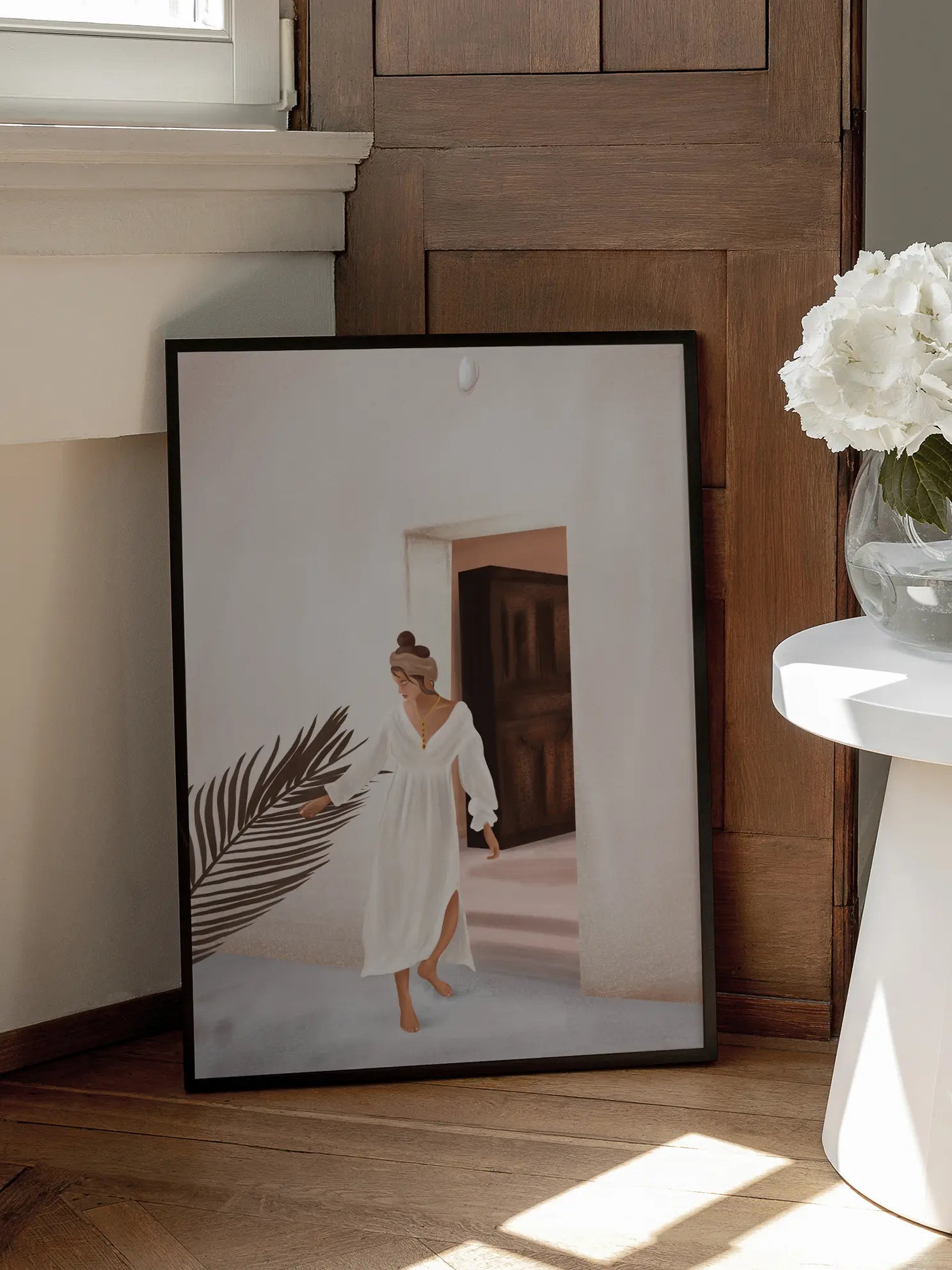 Woman in White Dress Poster