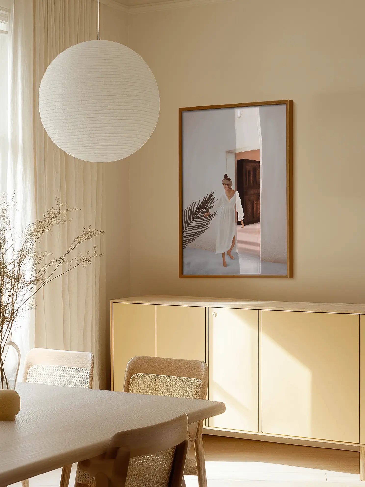 Woman in White Dress Poster
