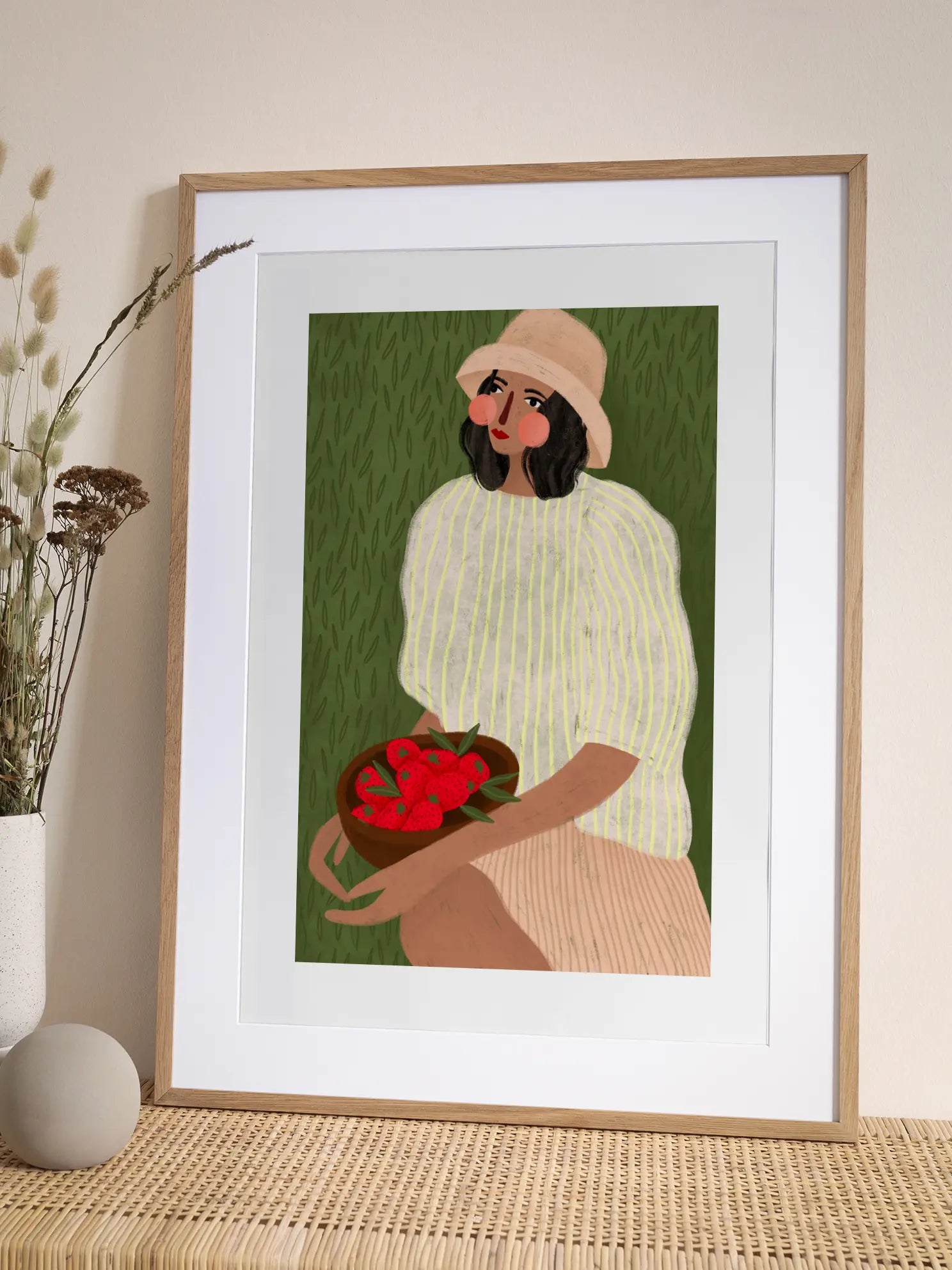 Woman with Strawberries Poster