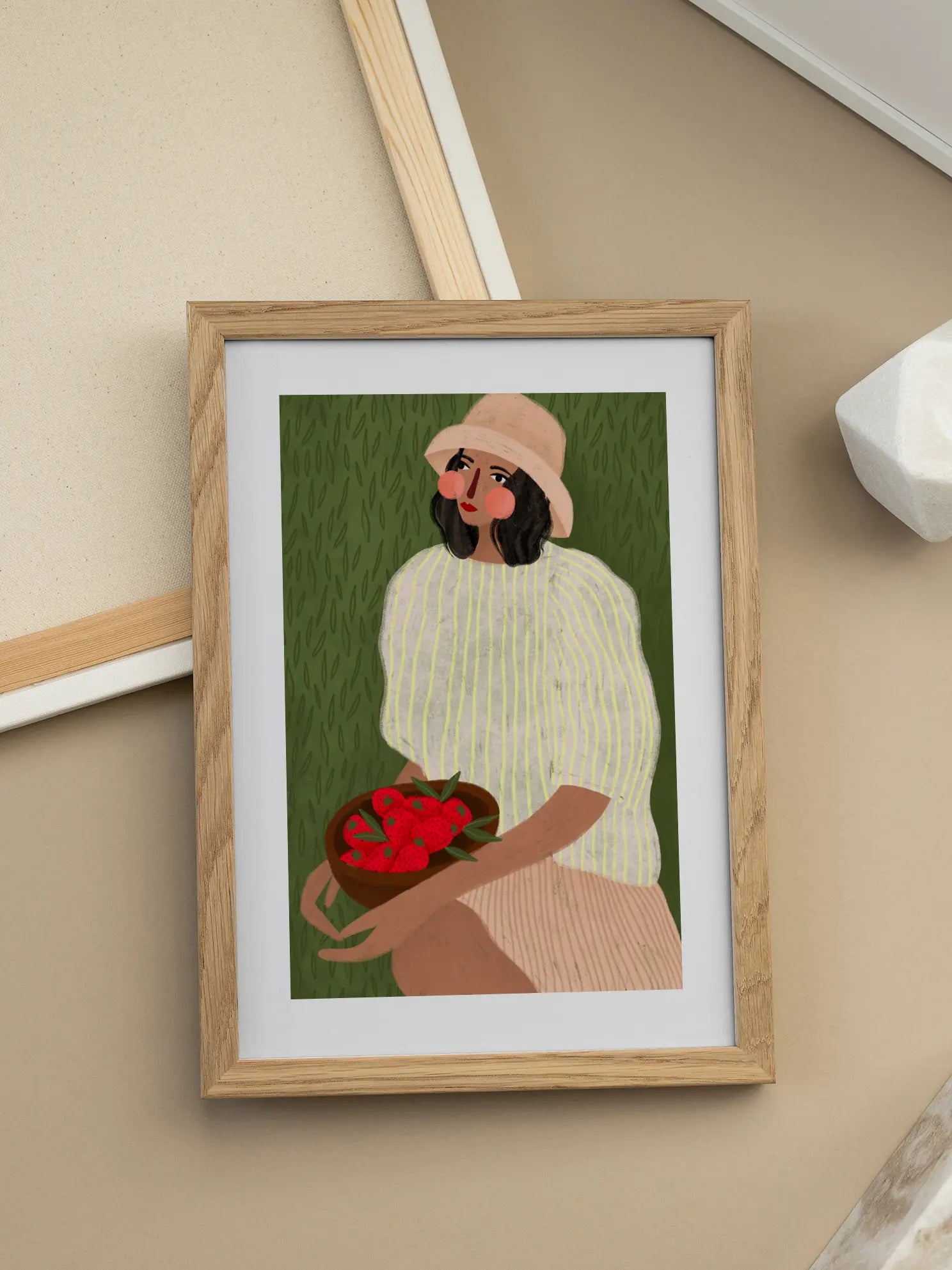 Woman with Strawberries Poster