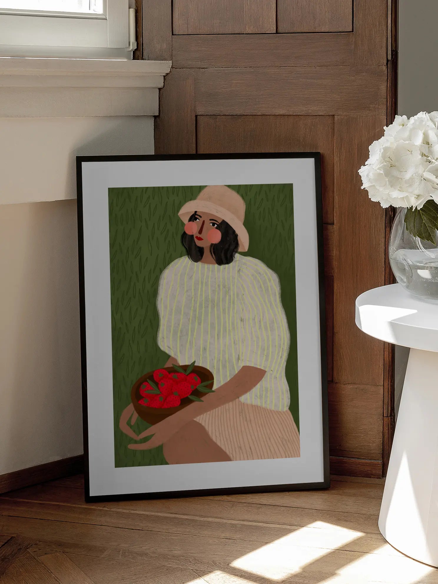 Woman with Strawberries Poster