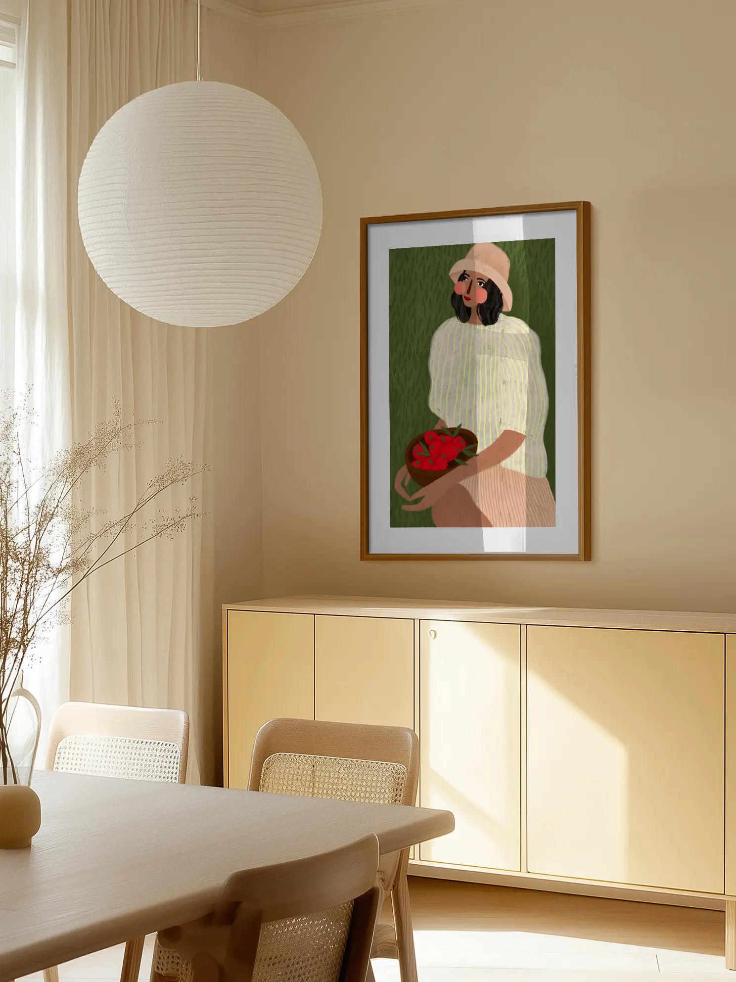 Woman with Strawberries Poster
