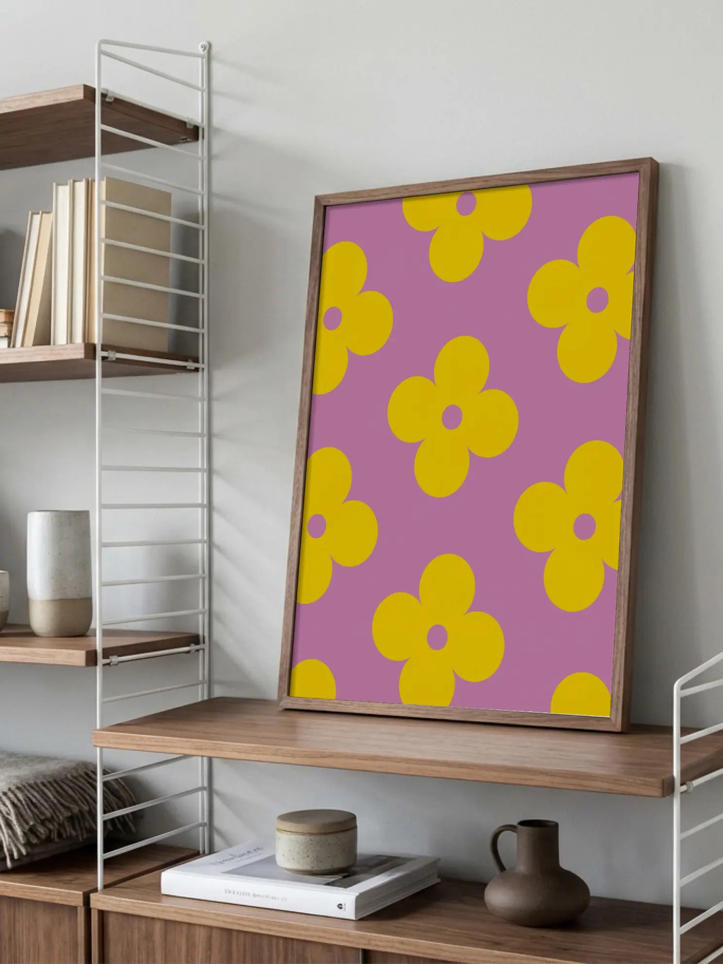 Yellow Flower Pattern Poster