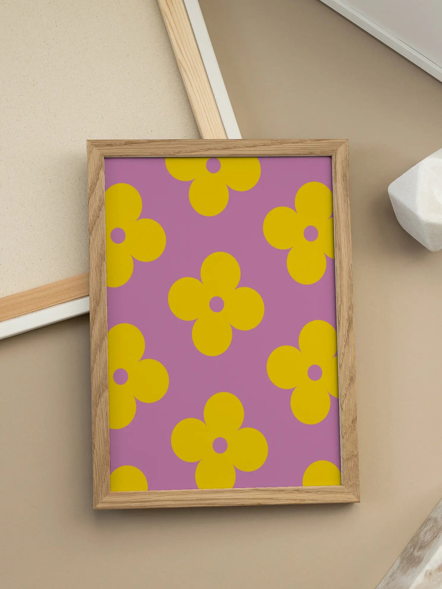 Yellow Flower Pattern Poster