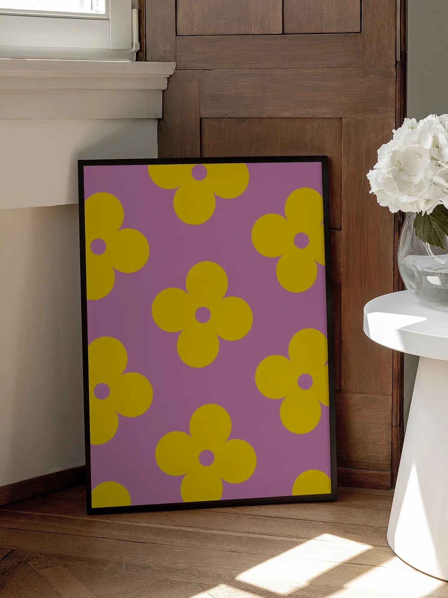 Yellow Flower Pattern Poster