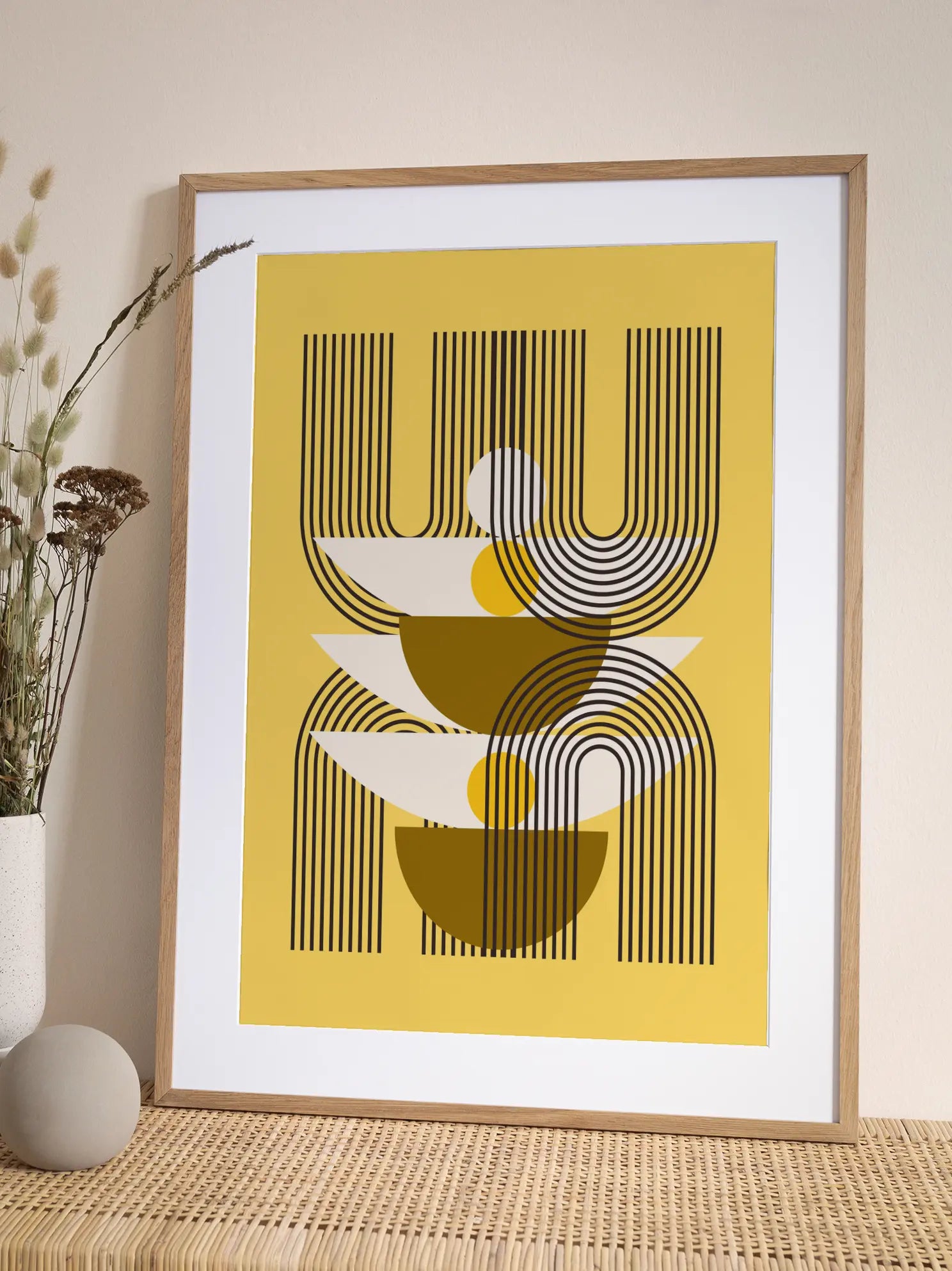 Yellow Graphic Geometrics Poster