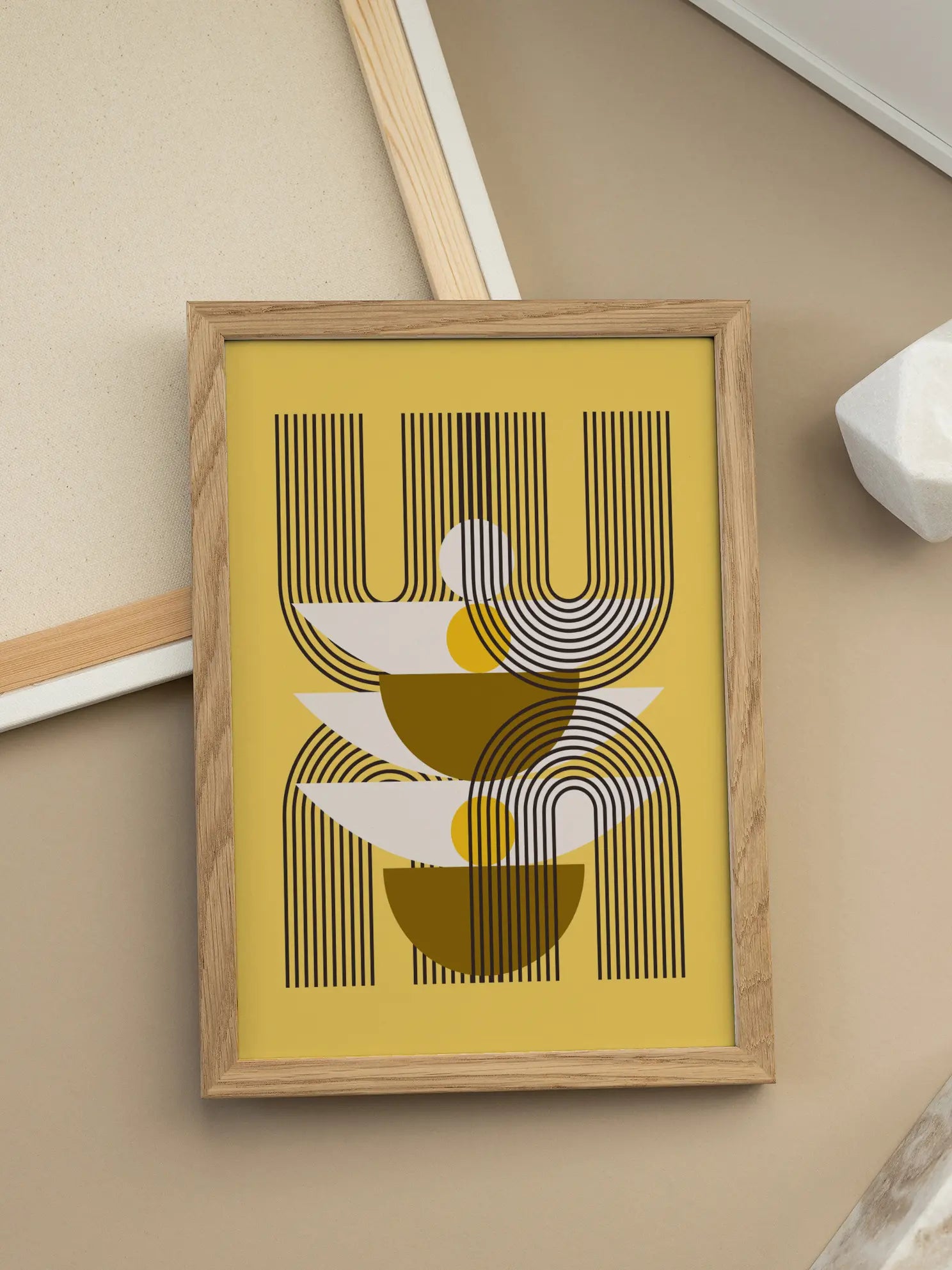 Yellow Graphic Geometrics Poster