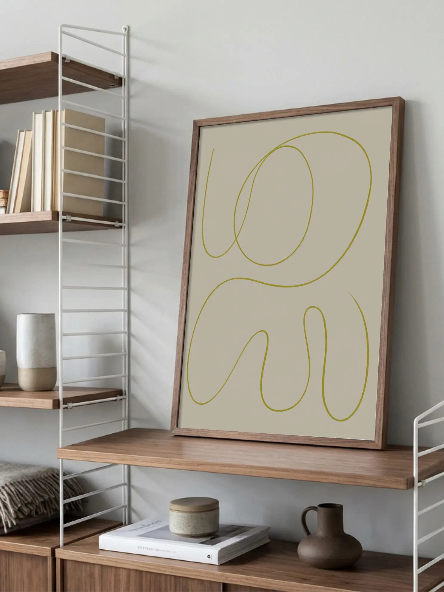 Yellow Line Art Poster