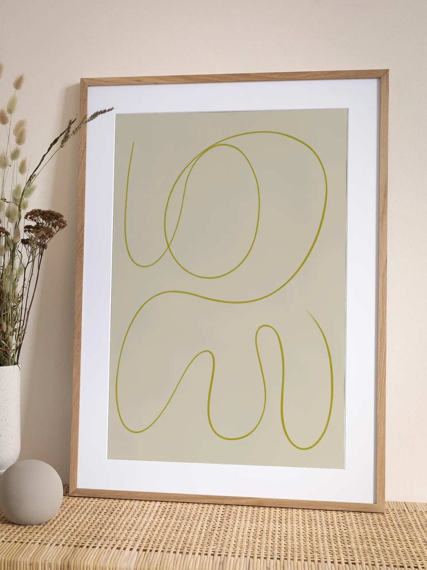 Yellow Line Art Poster